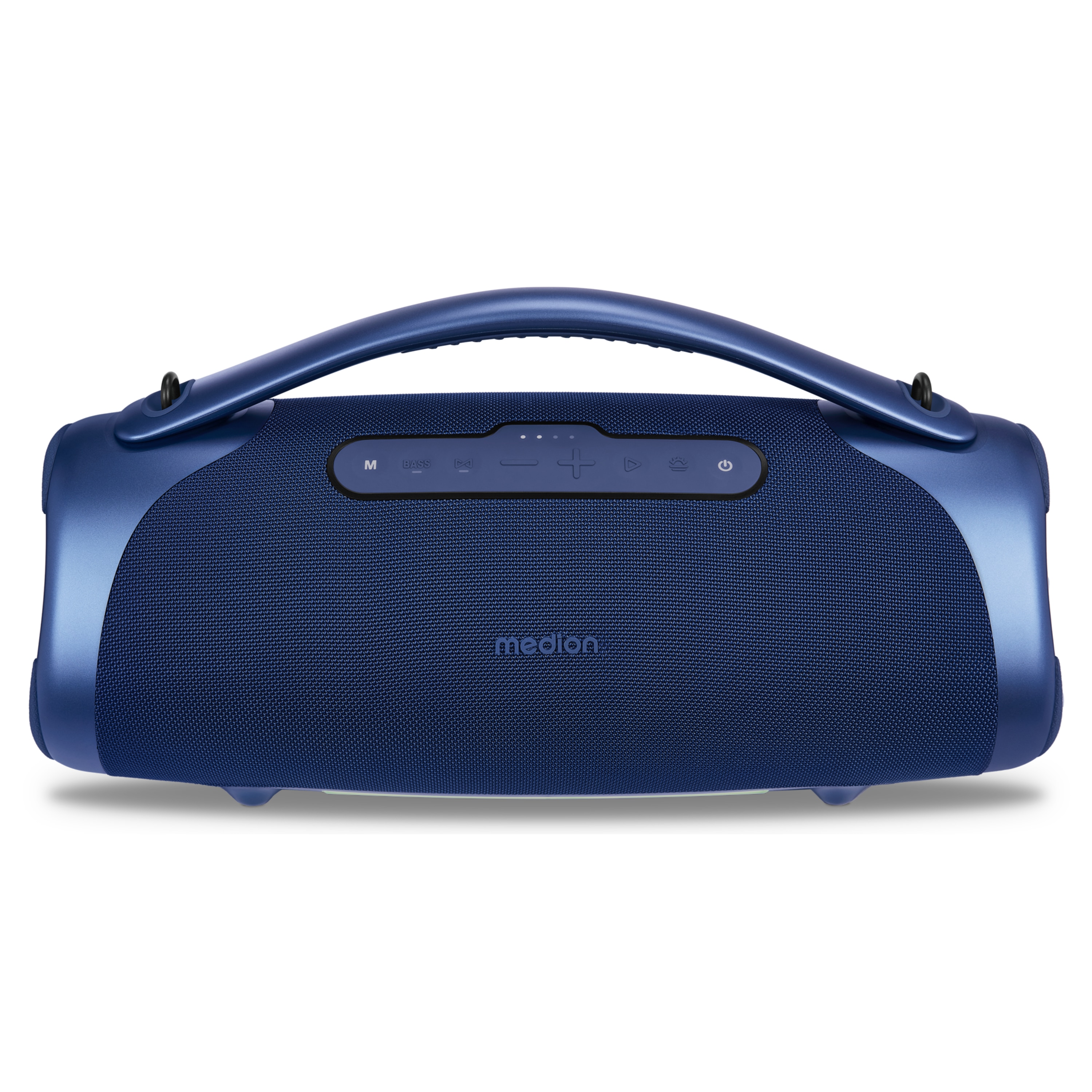 MEDION® LIFE® P61768 Tragbarer Bluetooth® Lautsprecher XL, Dual Illuminated & Lightstrip (RGB-Lichteffekte), Bluetooth® 5.3, integrierter Akku mit bis zu 30 Stunden Laufzeit, robustes & mobiles Design, 2 x 25 W + 50 W RMS
