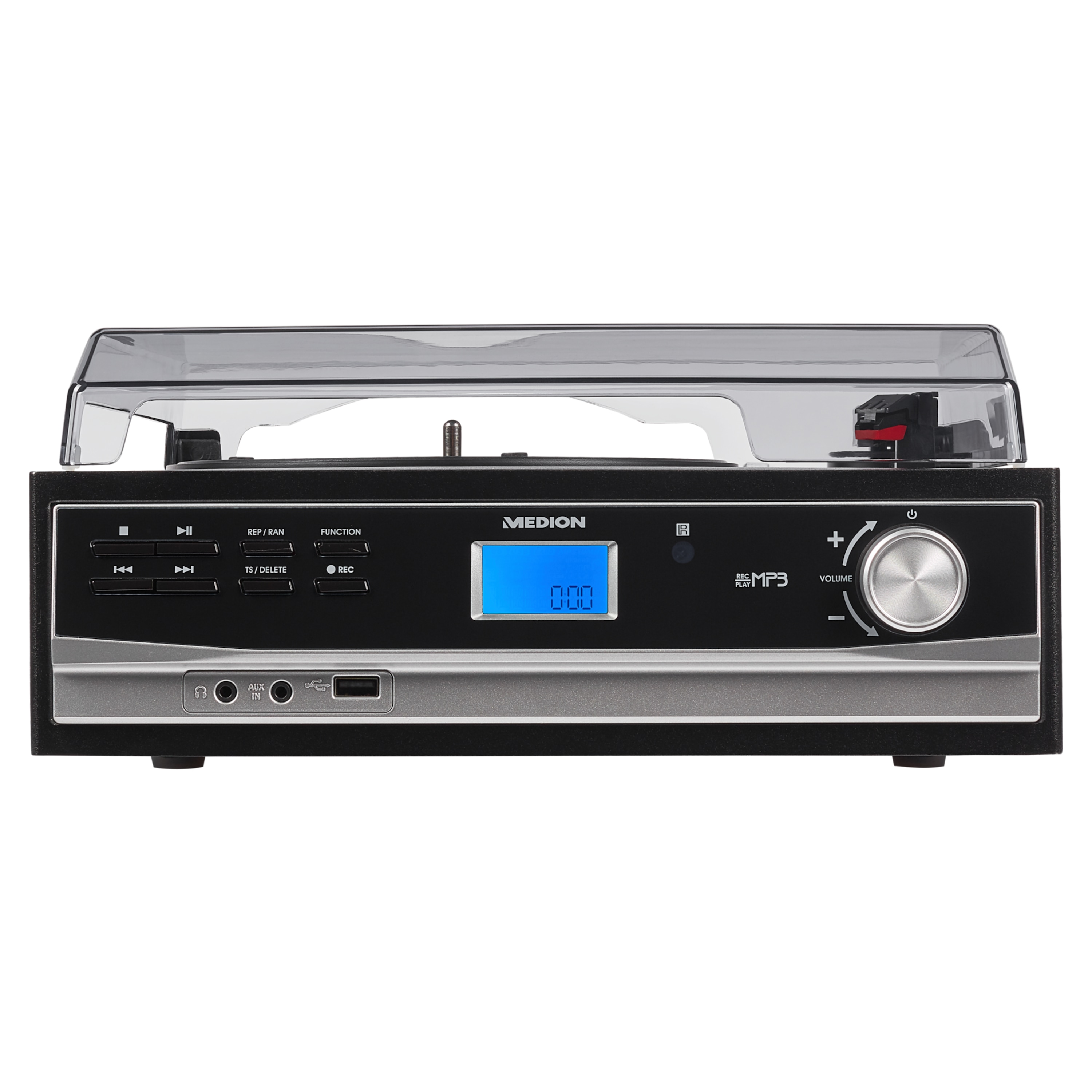 MEDION® LIFE® E67005 Schallplatten- und Kassettendigitalisierer, direkte MP3-Umwandlung (kein PC erforderlich), USB- Anschluss,  AUX-In, manuelle und automatische Titeltrennung  (B-Ware)