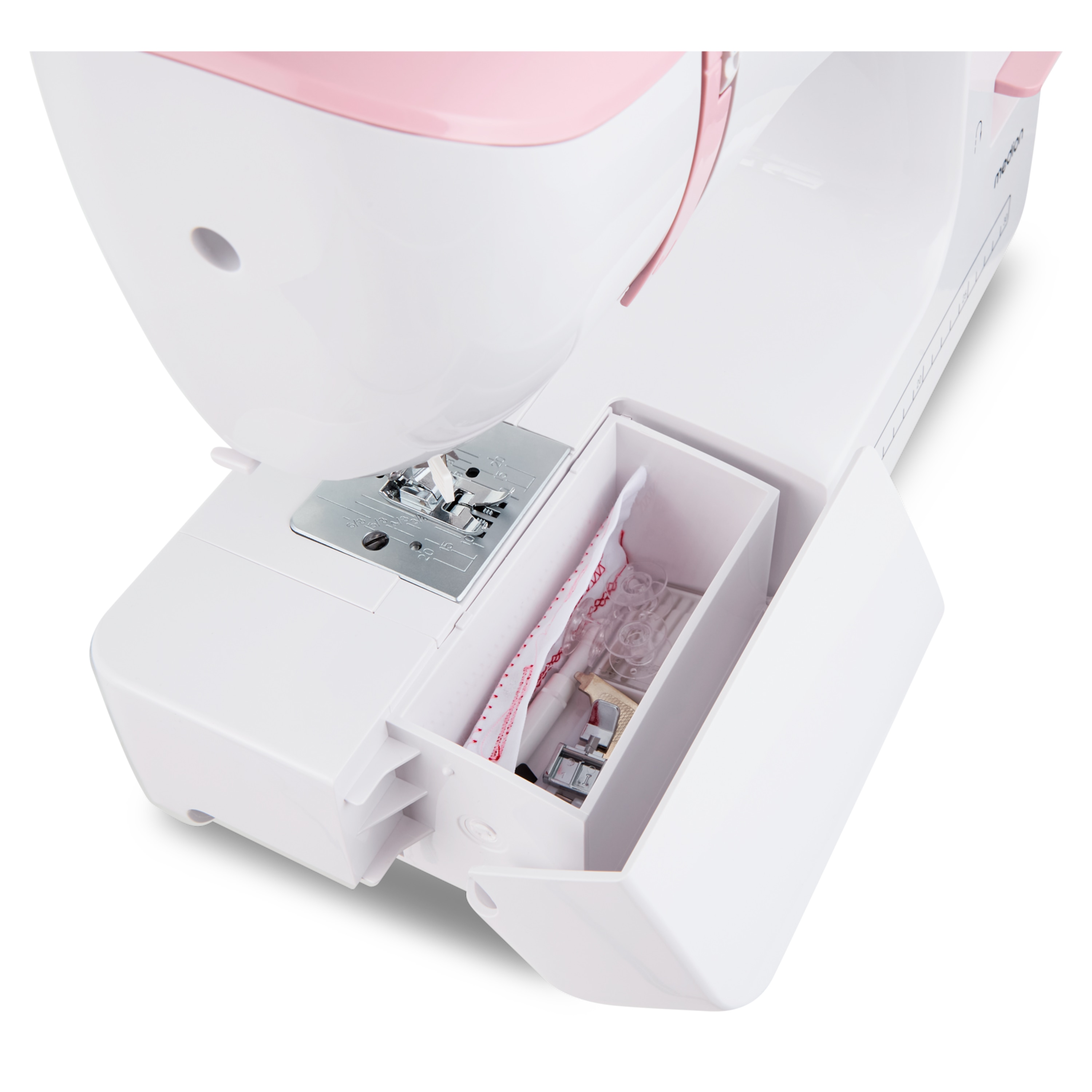 MEDION® LIFE® Freiarm-Nähmaschine SM60 (MD10689), einstellbare Stichlänge und Stichbreite, automatischer Einfädler, 60 verschiedene Stichmuster, integriertes Zubehörfach, 60 Watt Motorleistung