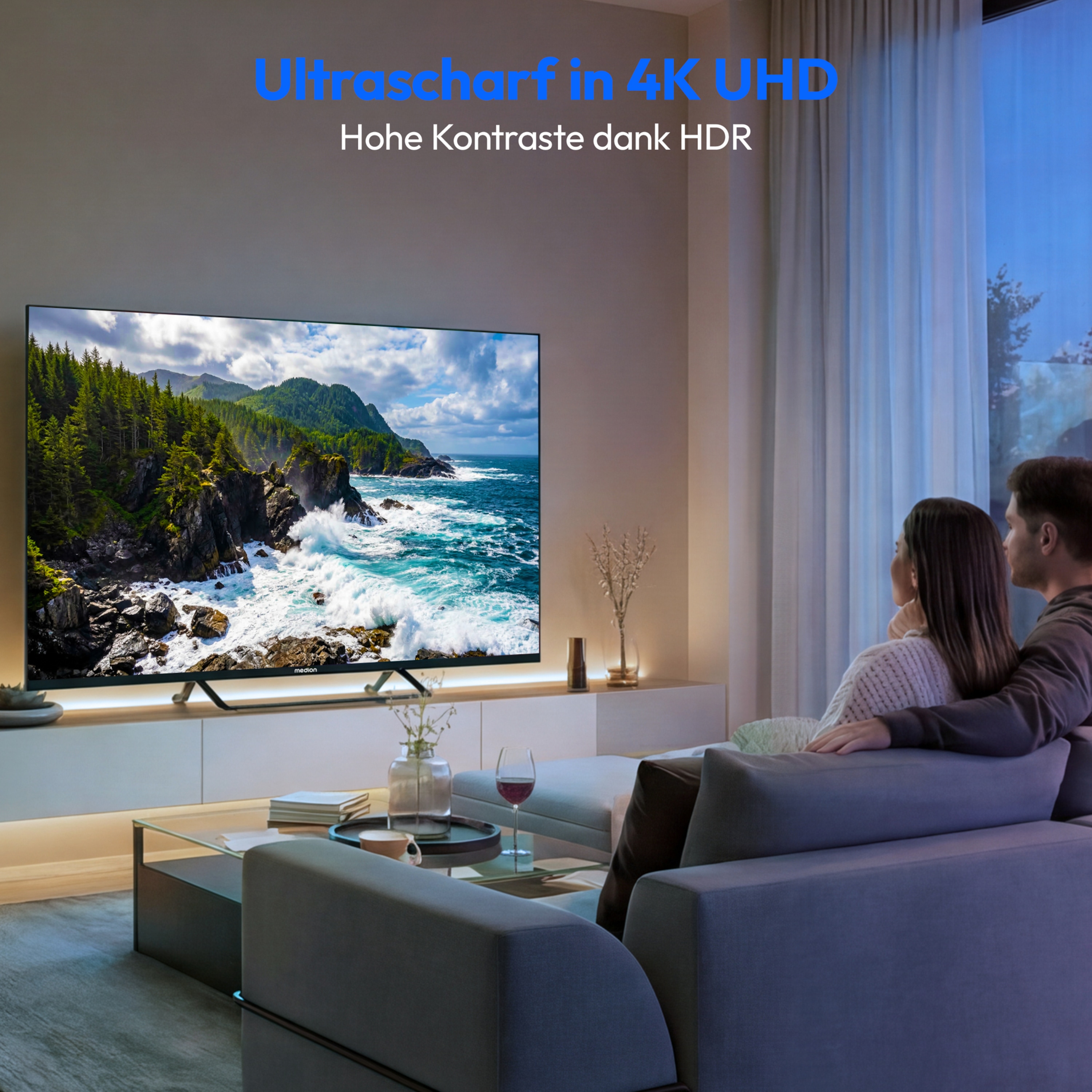 MEDION® LIFE MD 865401 Google TV™ (2026), 163,9 cm (65'') Ultra HD Display, HDR (High Dynamic Range), Dolby Vision®, MEMC, Bluetooth®, PVR ready, Netflix, Prime Video, Disney+, App Store