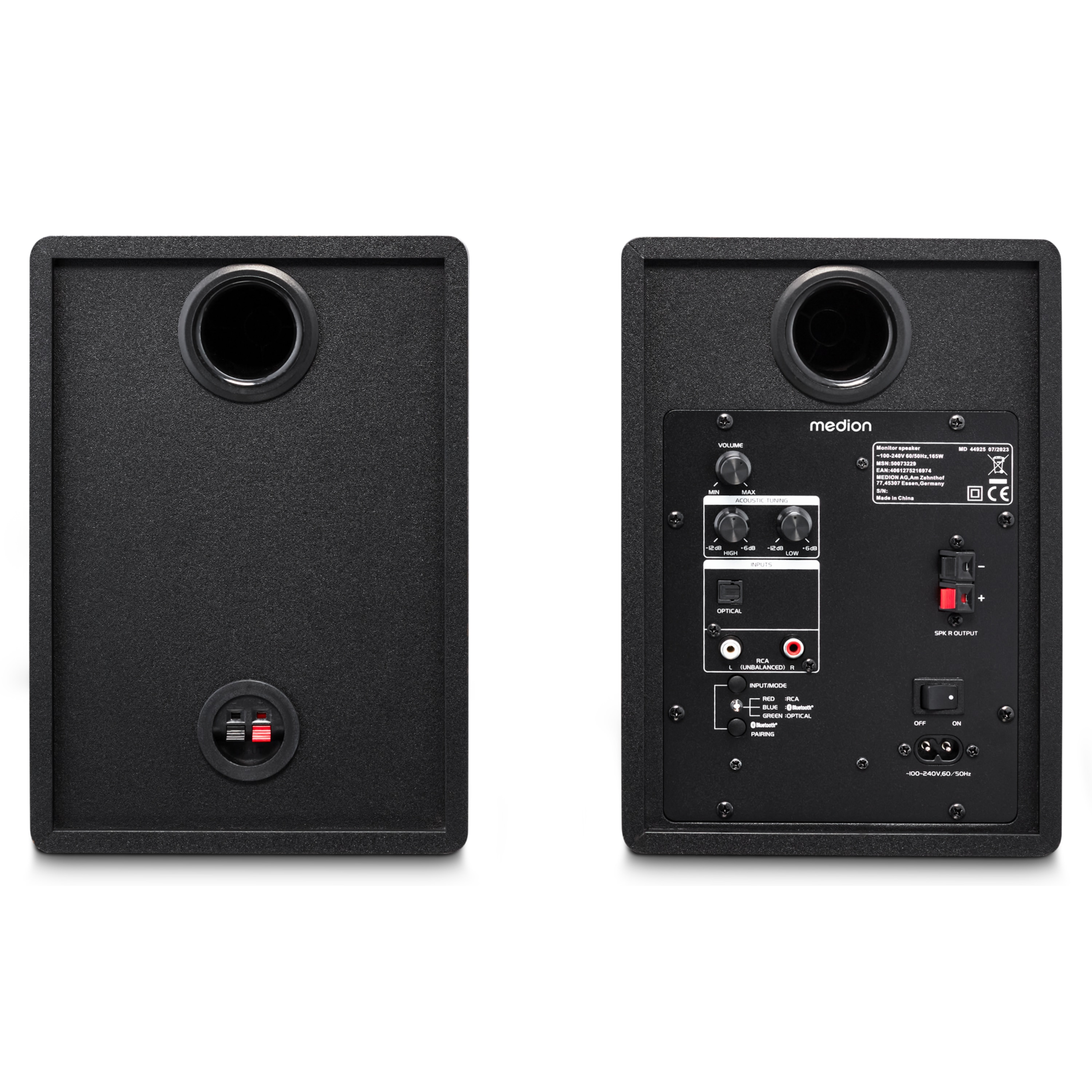 MEDION® LIFE® P61925 Regallautsprecher, aktiver & passiver Lautsprecher, 2-Wege-System, Bluetooth® 5.0, Stereo-Sound mit integriertem Hochtöner und Subwoofer, 2 x 50 W RMS