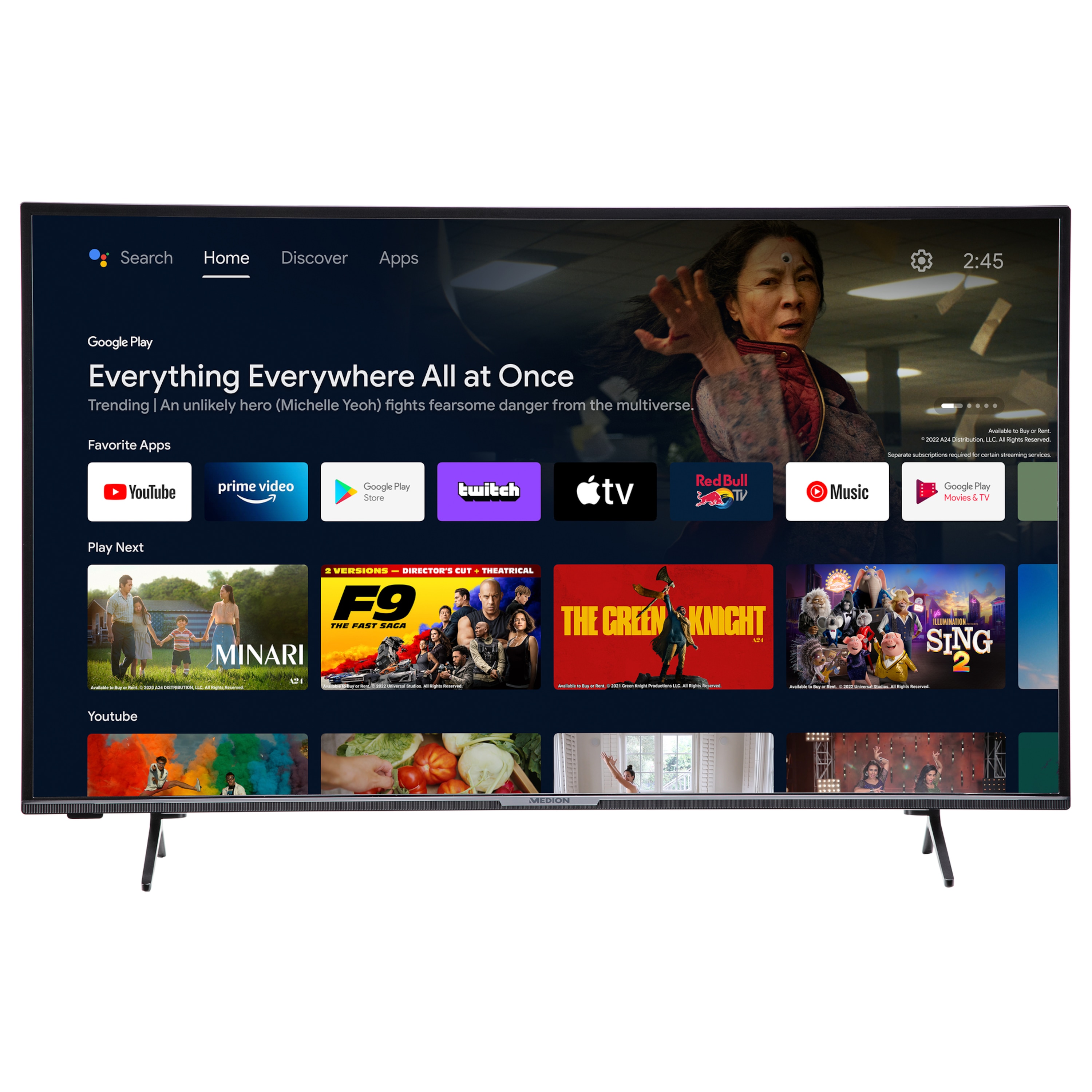 LIFE® P14328 (MD 30052) Android TV | 108 cm (43'') | Full HD-scherm | PVR ready | Bluetooth® | Netflix | Amazon Prime Video