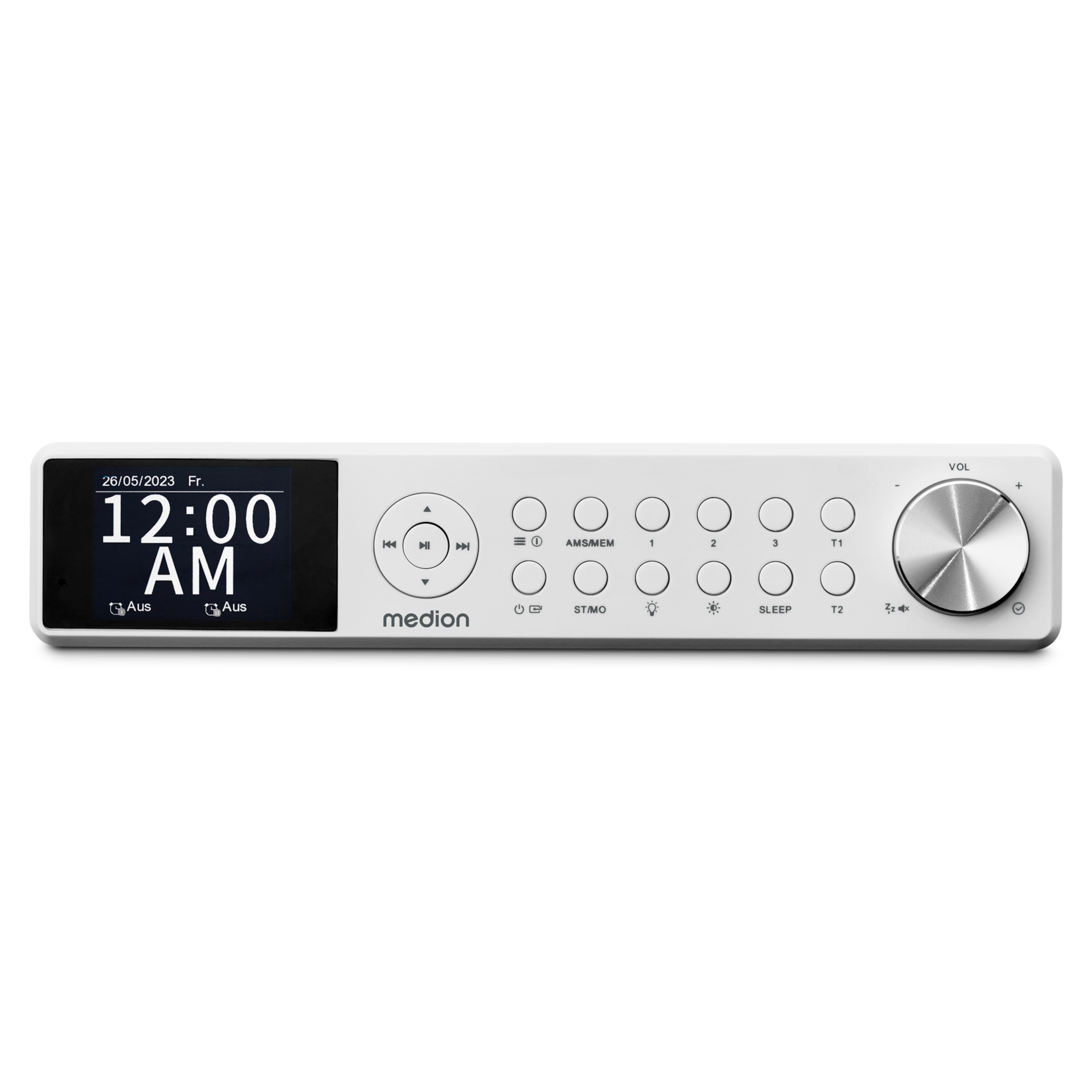 MEDION® LIFE® P66750 DAB+ Premium Küchenradio, 6,1 cm (2,4'') TFT-Farbdisplay, DAB+/PLL-UKW Radio, Bluetooth® 5.0, LED-Beleuchtung, 2 x 3 W RMS