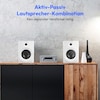 MEDION® LIFE® P61925 Regallautsprecher, aktiver & passiver Lautsprecher, 2-Wege-System, Bluetooth® 5.0, Stereo-Sound mit integriertem Hochtöner und Subwoofer, 2 x 50 W RMS