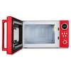 MEDION® Retro-Mikrowelle MD 15000, rot, 800 W Leistung, 20 L kompakt, 5 Mikrowellenstufen, Auftaufunktion, Timerfunktion, stilvolles Retro-Design