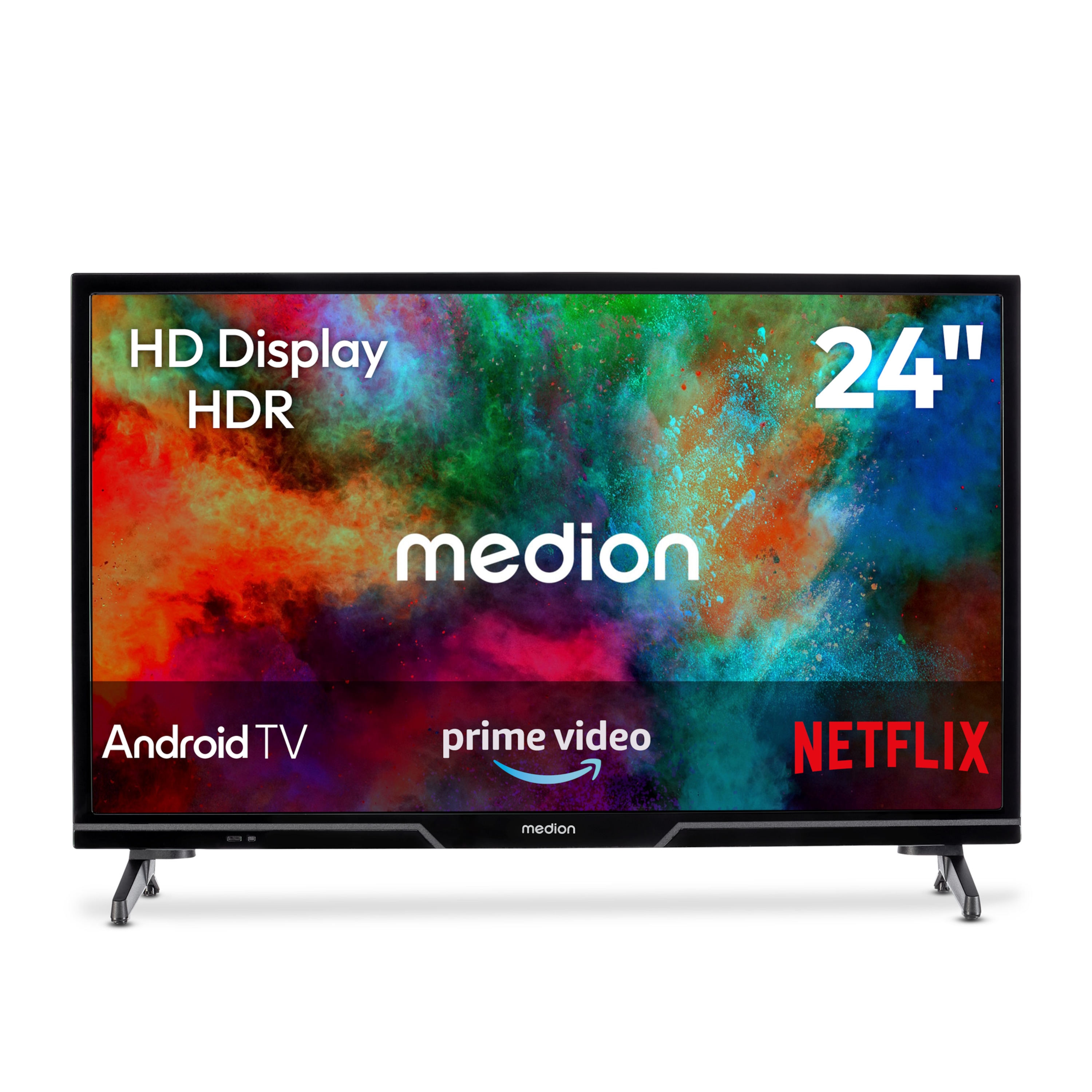 MEDION® LIFE MD824100 Android TV, 59,8 cm (24''), HD Display, HDR, PVR ready, Bluetooth®, Netflix, Amazon Prime Video, Micro Dimming