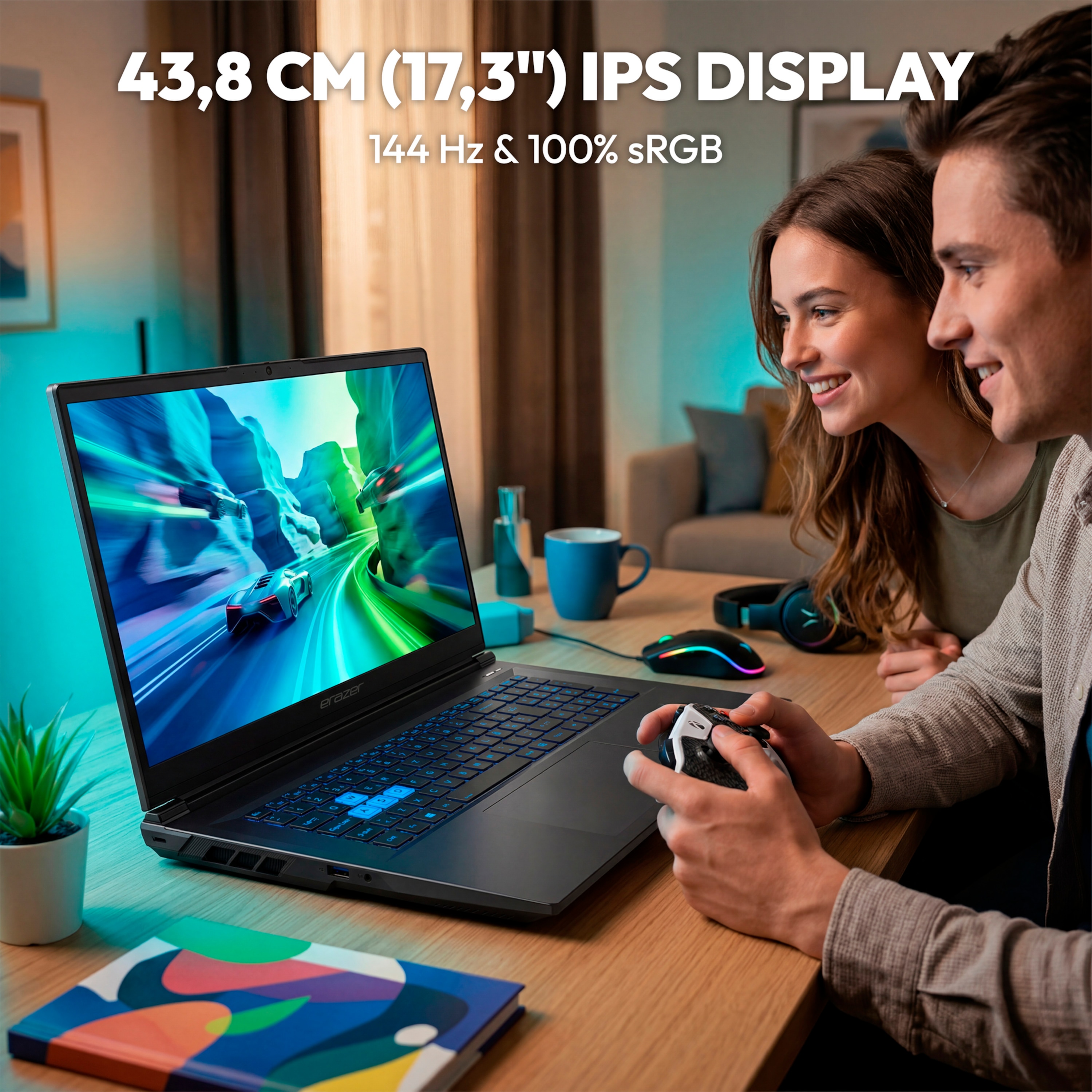 MEDION® ERAZER Defender 17 P10 Core Gaming Laptop, Intel® Core™ i9-14900HX, Windows 11 Home, 43,8 cm (17,3") FHD Display mit 144 Hz, NVIDIA® GeForce RTX™ 5060, 1 TB SSD, 16 GB RAM