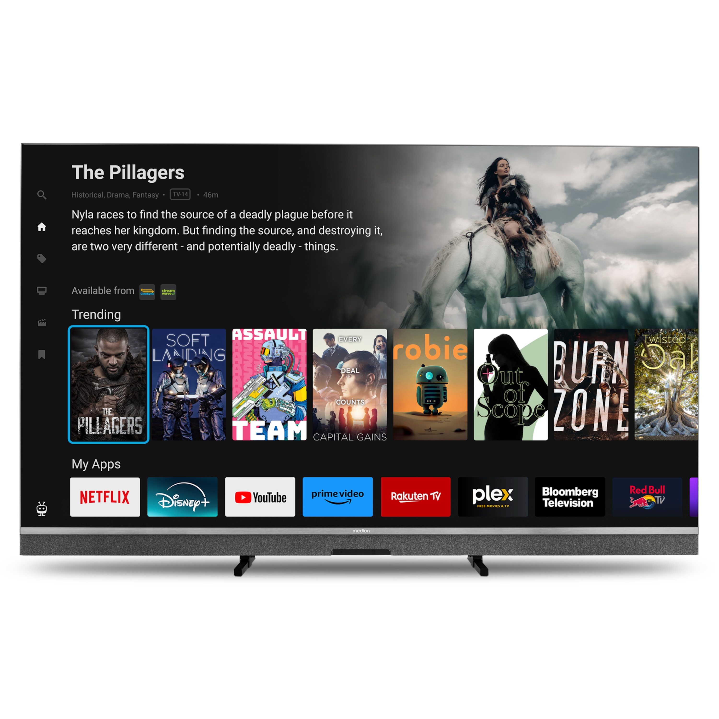 MEDION® LIFE X8652507 (MD 865900) MiniLED TiVo Smart-TV, 163,9 cm (65'') Ultra HD Display, HDR, Dolby Vision®, MEMC, Micro Dimming, PVR ready, TiVo Medienportal, NETFLIX, Amazon Prime Video, Disney+ App, Bluetooth®