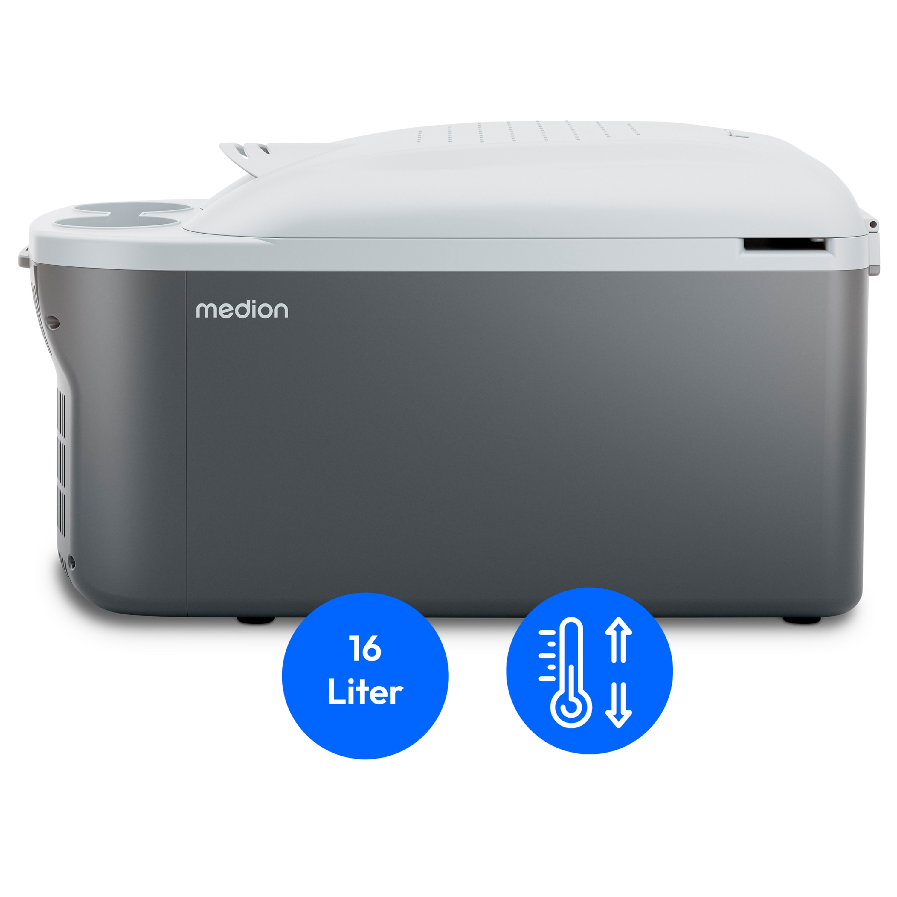 MEDION® LIFE Kühlbox mit Wärmefunktion MD13100, Kühl und Warmhaltefunktion, 16 L Kapazität, Tragegurt