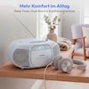 MEDION® LIFE E66476 Tragbare CD-Boombox blau, CD-Player, Kassettendeck, FM-Radio, USB-MP3-Wiedergabe, 30 Senderspeicher, Batteriebetrieb