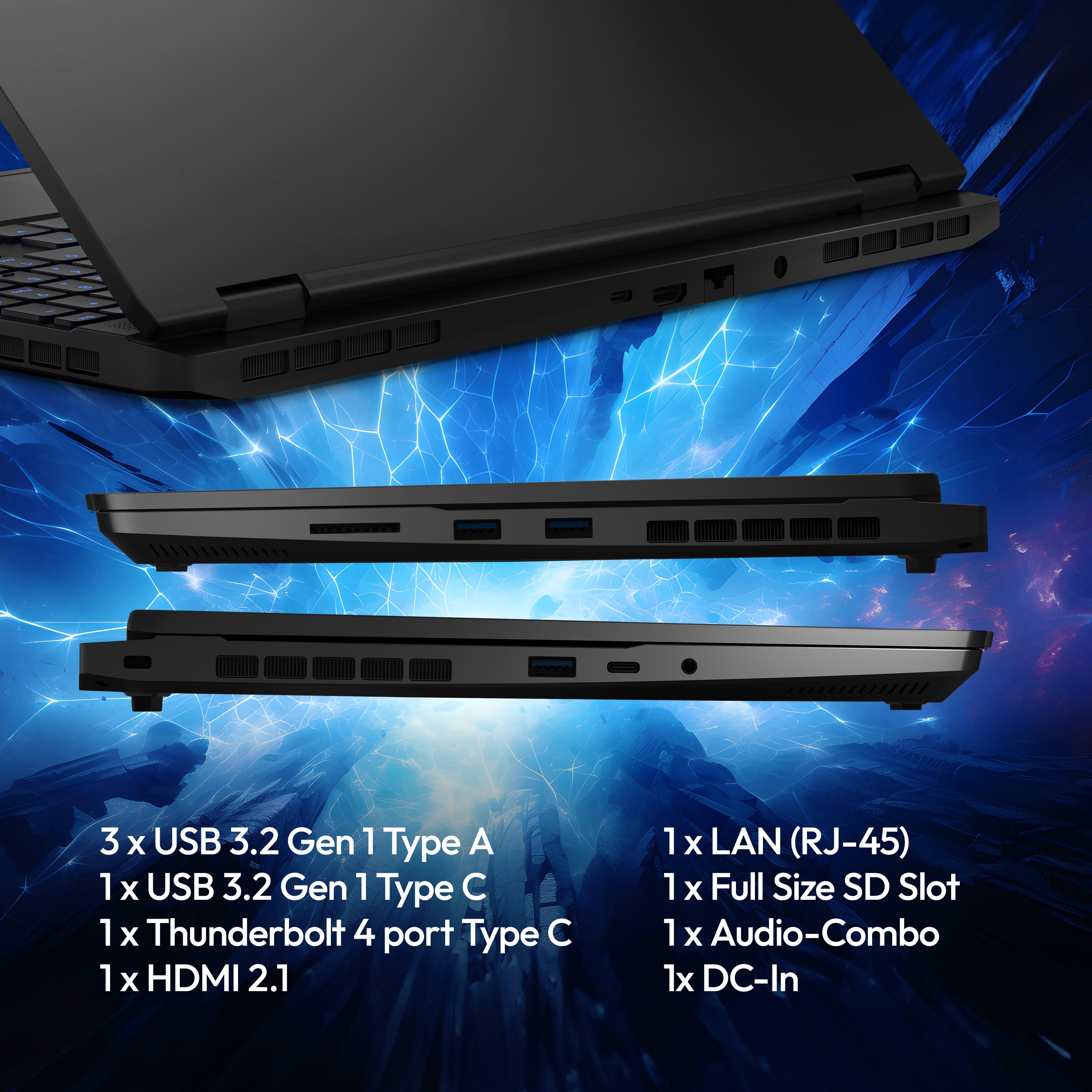 MEDION® ERAZER Major 15 X1 High-End Gaming Laptop, Intel® Core™ i9-14900HX, Windows 11 Home, 38,9 cm (15,3”) QHD+ Display 100% sRGB mit 240 Hz, RTX 4070, 1 TB PCIe SSD, 16 GB RAM