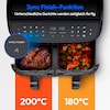 MEDION® LIFE® P20 XXL Twin Doppelzonen-Heißluftfritteuse MD 11760, 100 Rezepte in der Life+ App, 2 separate Garzonen, 9 Automatikprogramme, 8,7 L Gesamt-Nutzinhalt, 2.600 Watt, Temperatur einstellbar bis 200 °C
