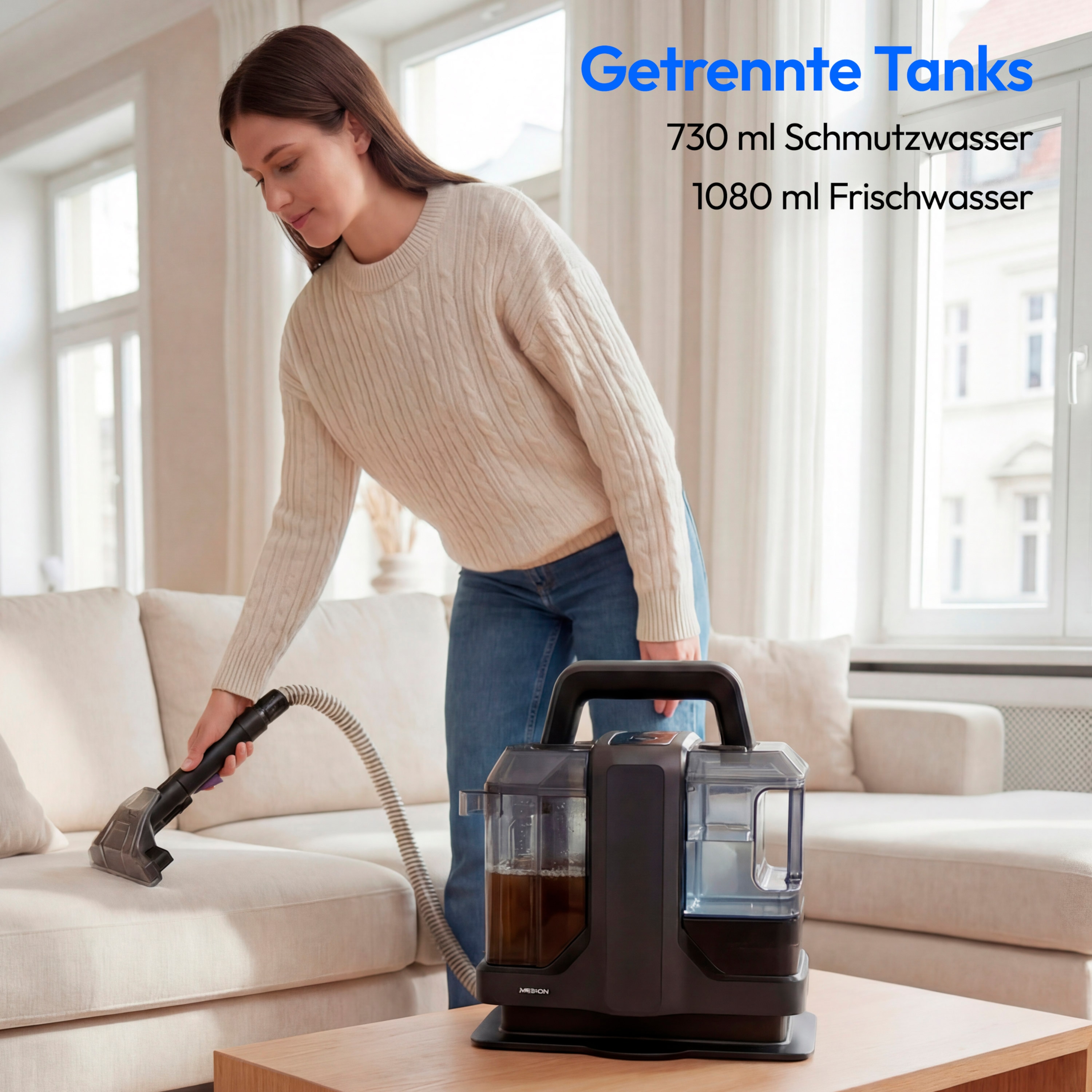 Medion® Nass-Trocken-Sauger E10 UC Polsterreiniger (MD 100122), 750 W, beutellos