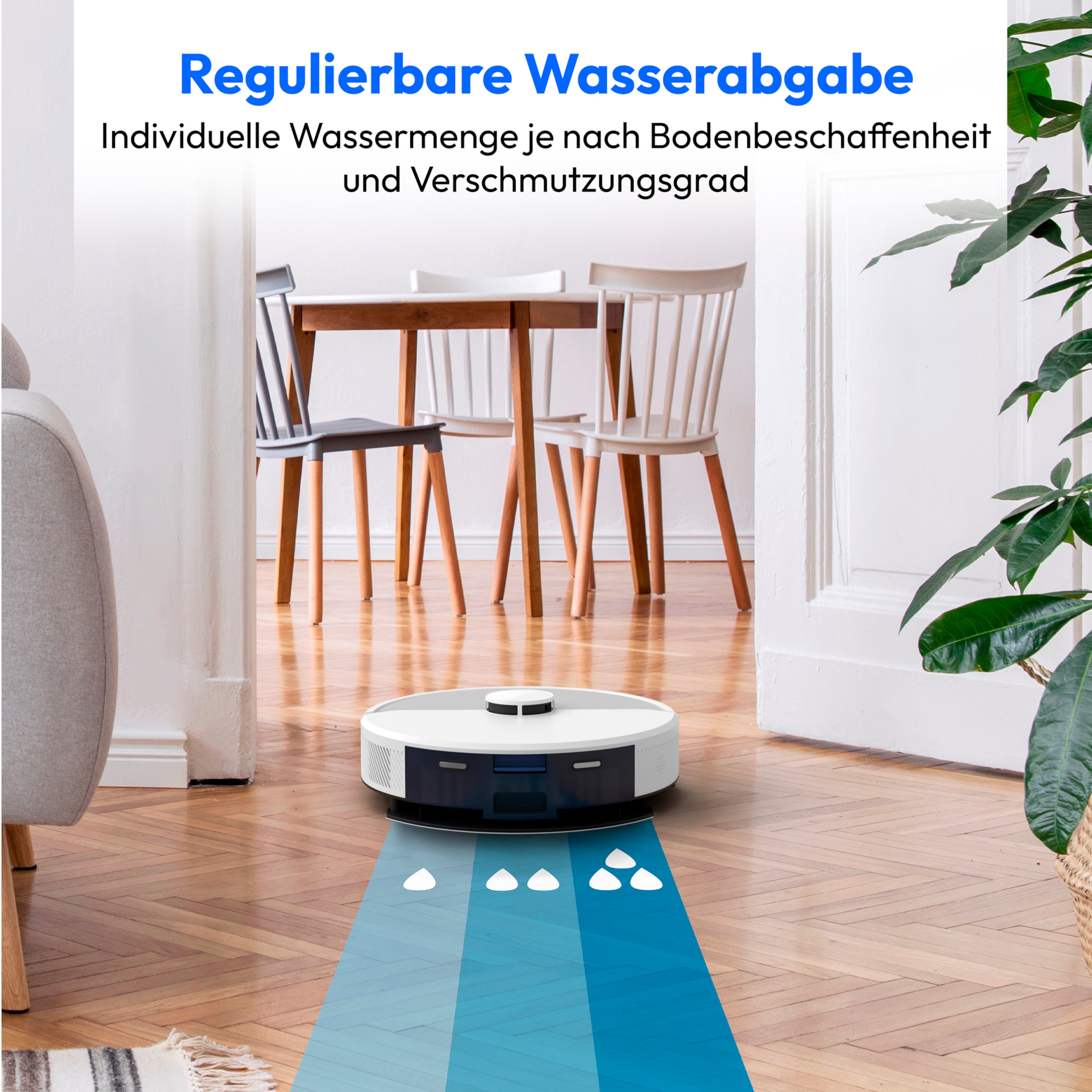 MEDION® Saugroboter mit Absaugstation X23 SW+, Wischfunktion, Lasernavigation, 5.000 Pa Saugkraft, No Go & Go Bereiche, präzise Kartenerstellung, mehrere Etagen, App-Steuerung