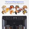 MEDION® LIFE® P20 XXL Twin Doppelzonen-Heißluftfritteuse MD 11760, 100 Rezepte in der Life+ App, 2 separate Garzonen, 10 Automatikprogramme, 8,7 L Gesamt-Nutzinhalt, 2.600 Watt, Temperatur einstellbar bis 200 °C