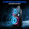 MEDION® LIFE® P61468 Partylautsprecher, PLL-UKW Radio, Bluetooth® 5.0, satter Sound, verschiedene Lichteffekte, X-Bass Bassanhebung, inkl. Mikrofon, 2 x 22 W RMS Ausgangsleistung