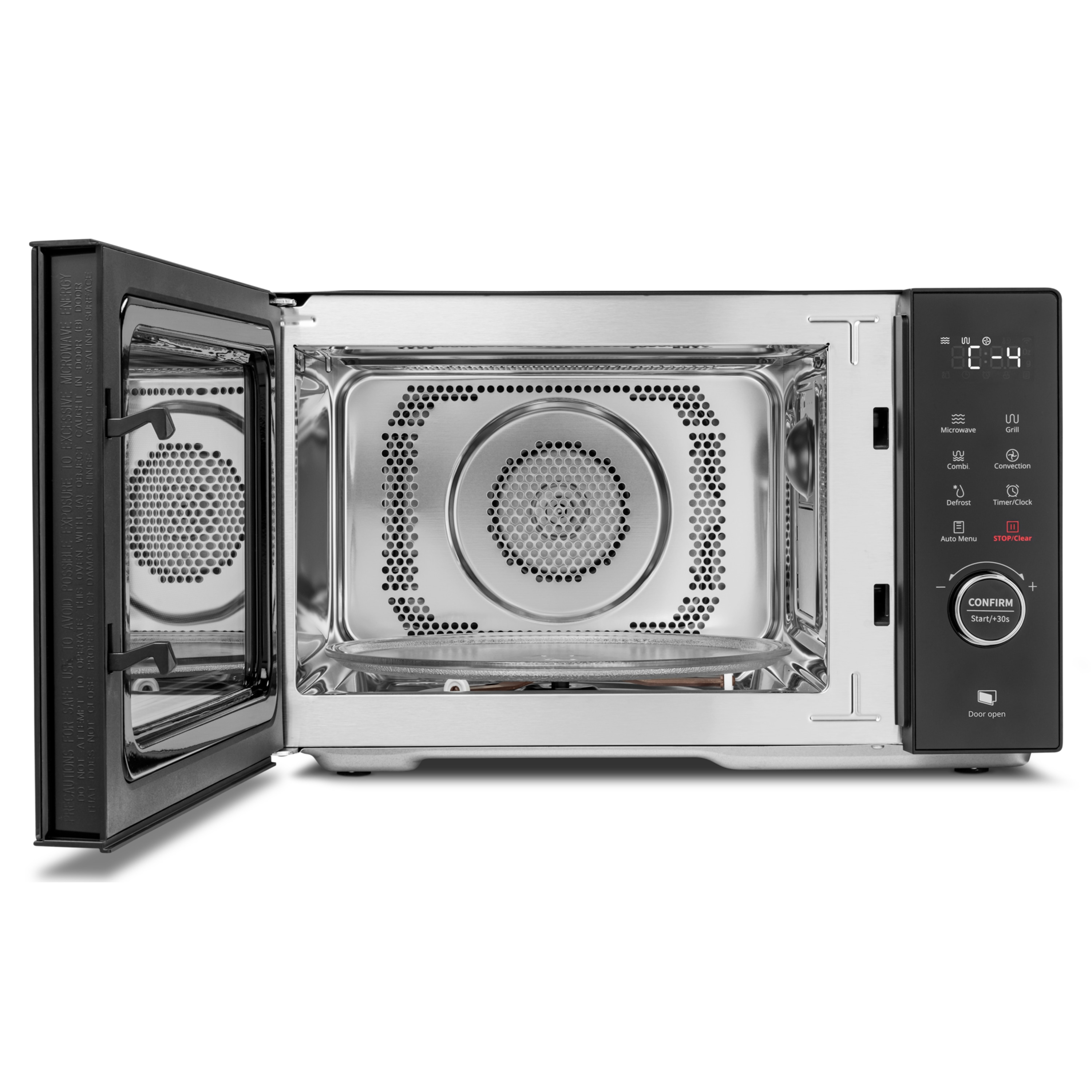 MEDION® LIFE® 3 in 1 Mikrowelle MD12031, 900 Watt Mikrowellenleistung, 1000 Watt Grillleistung, 1680 Watt Heißluftfunktion, Sensor-Touch-Türöffnung, 11 Automatikprogramme, 23 L Kapazität, 5 Leistungsstufen, digitaler 95 min. Timer, Auftaufunktion