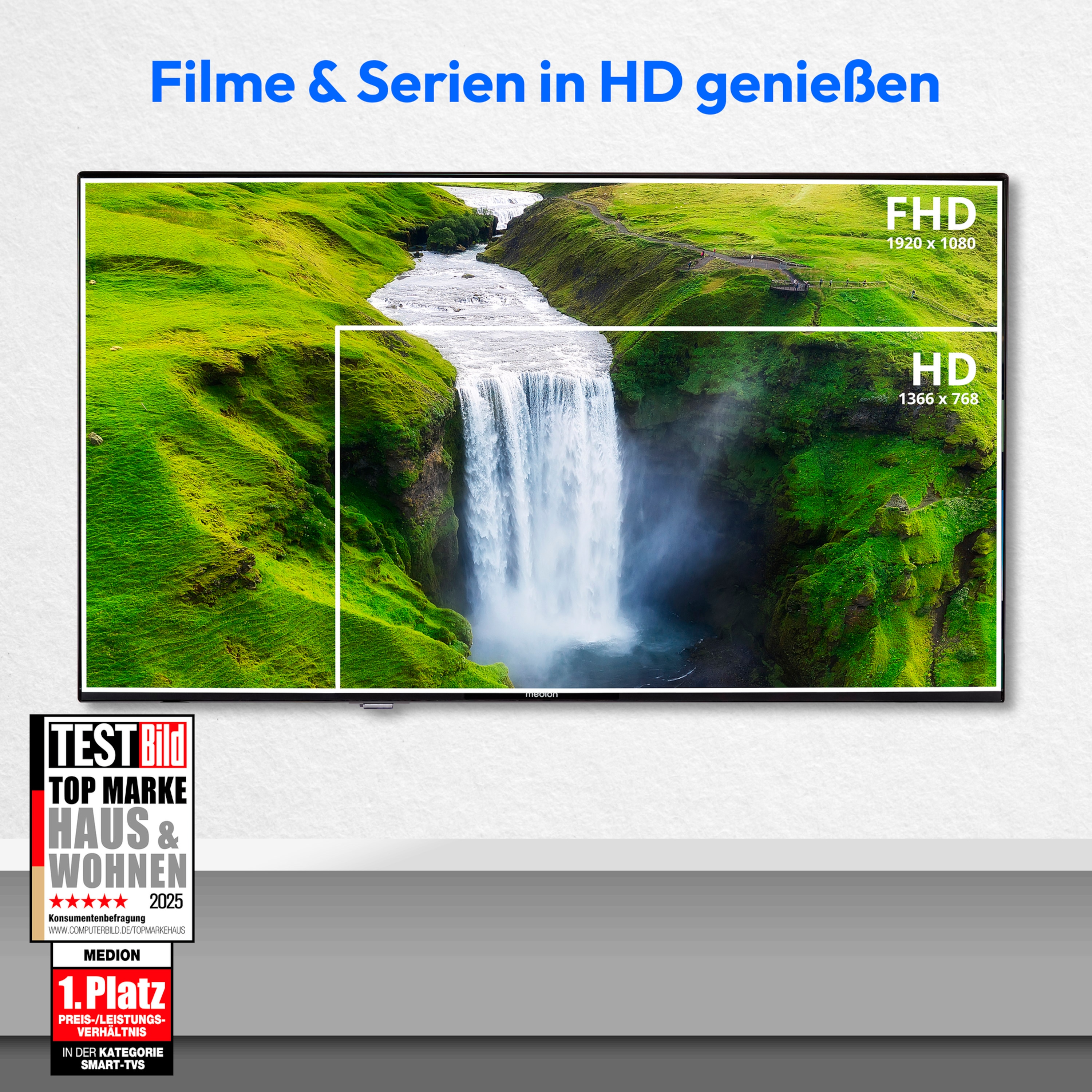 MEDION® LIFE® P8322500 (MD 832100) Android TV, 80 cm (32''), Full HD Display, HDR, PVR ready, Bluetooth®, Netflix, Amazon Prime Video