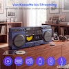 MEDION® LIFE P66538 Retro-Boombox blau, DAB+/PLL-UKW Radio, Bluetooth® 5.3 für das Abspielen von Smartphone & Co, CD-Player, Kassettendeck, X-Bass Funktion, 2 x 10 W RMS