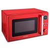 MEDION® Retro-Mikrowelle MD 15000, rot, 800 W Leistung, 20 L kompakt, 5 Mikrowellenstufen, Auftaufunktion, Timerfunktion, stilvolles Retro-Design