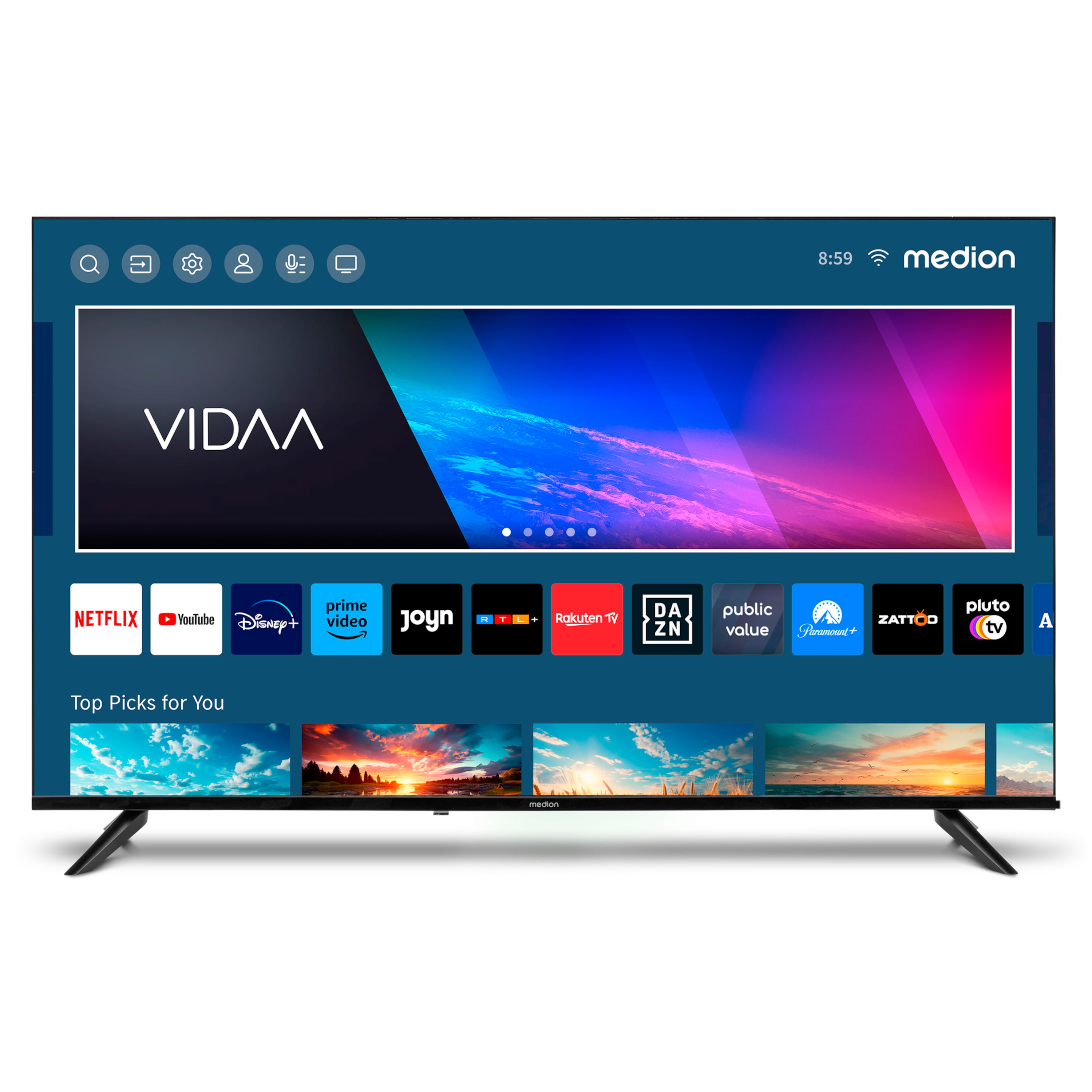 MEDION® LIFE® X15015 (MD 31641) Ultra HD LCD Smart-TV, 125,7 cm (50'') Ultra HD Display + Soundbar 2.1.  (MD45001)  - ARTIKELSET