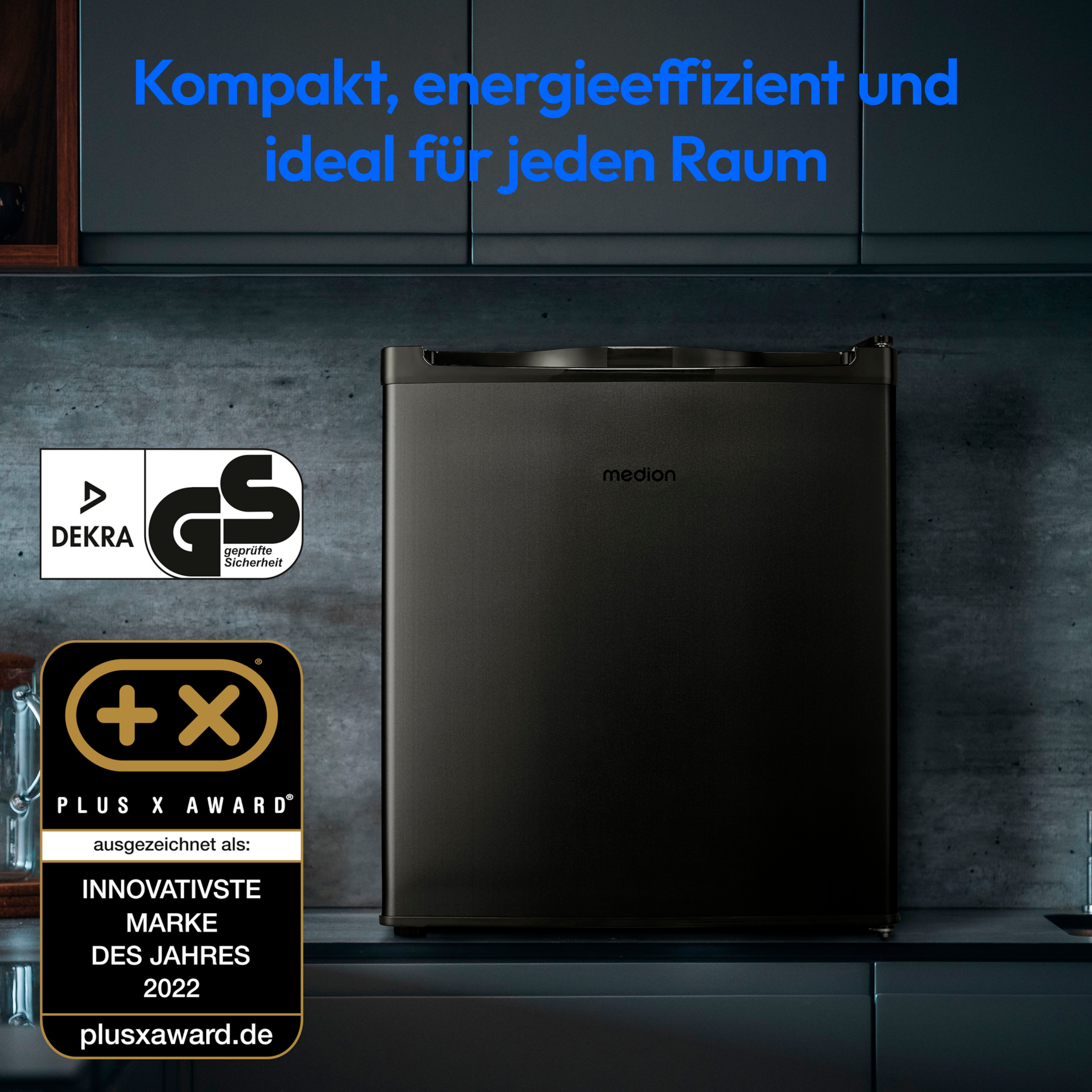 MEDION® LIFE® Mini-Gefrierschrank MD 37675, 33 L Nutzinhalt, Gefrierkapazität 2,4 kg/24 Std., manuelle Temperatureinstellung, Griffmulde