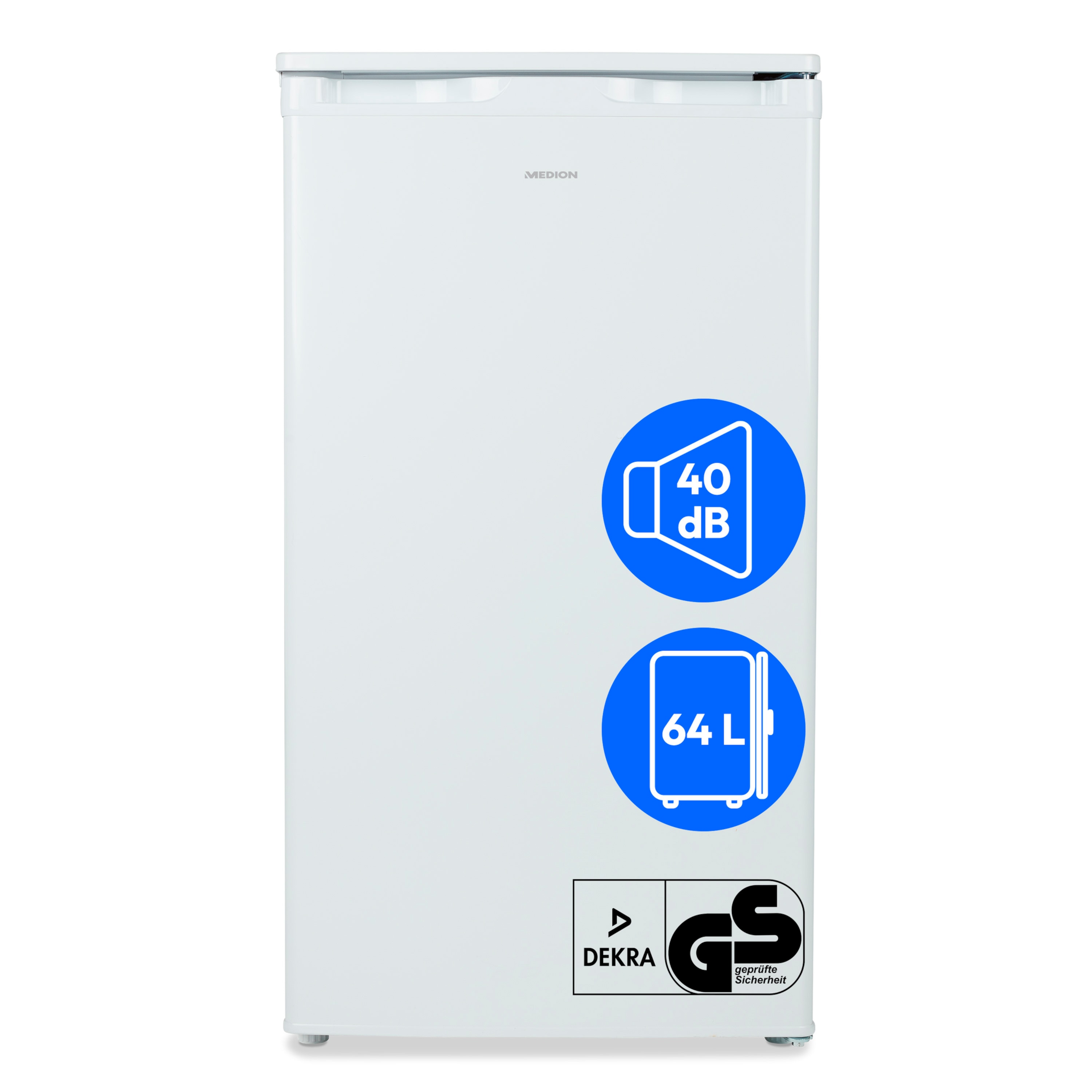 MEDION® LIFE Gefrierschrank MD 37688 weiß, 64 l Volumen, mechanische Temperatureinstellung, wechselbarer Türanschlag, 3 Schubladen