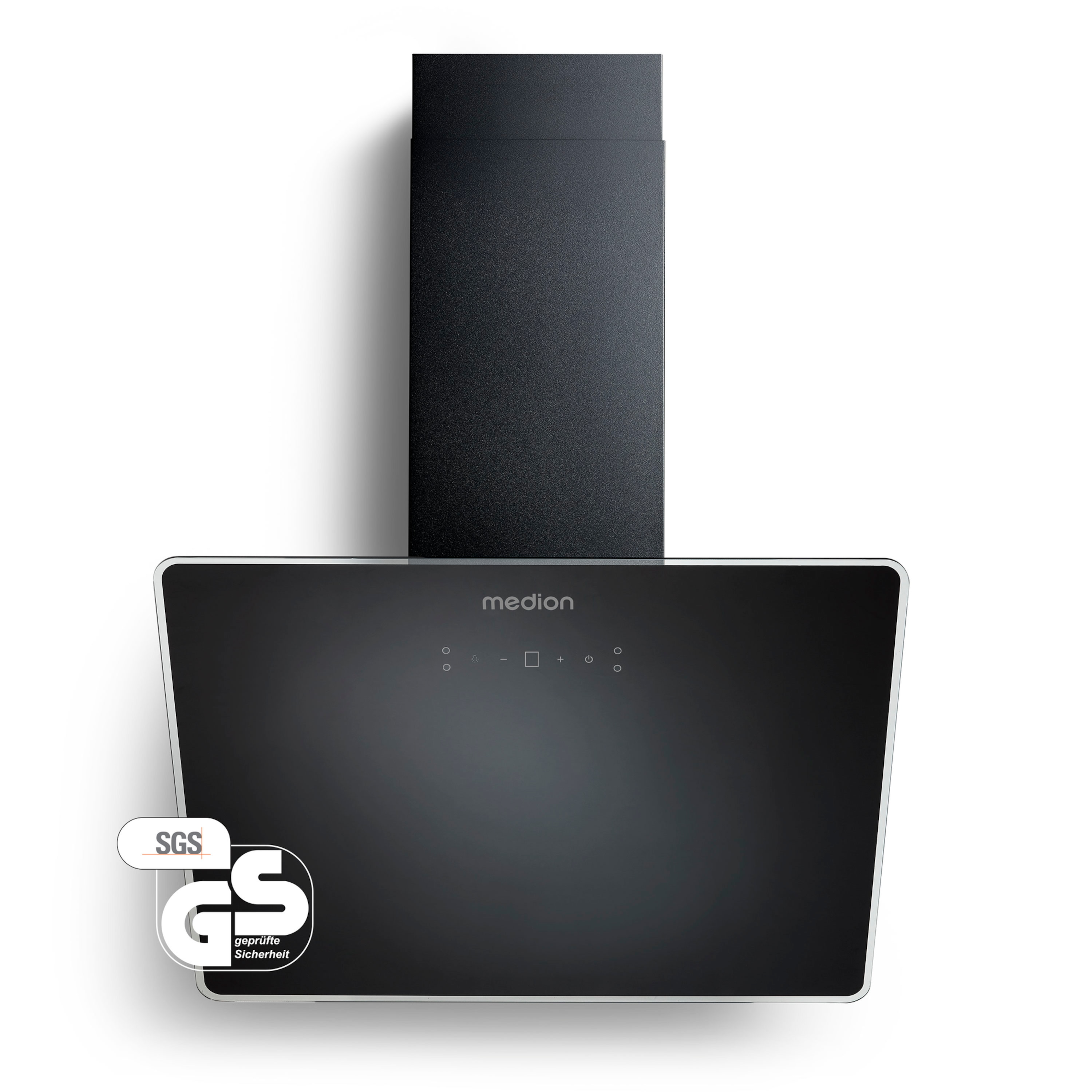 MEDION Dunstabzugshaube 60 Cm Kopffrei, Glasfront, 3 Stufen, 320 M³/h, Touch & Gestensteuerung, LED - Schwarz