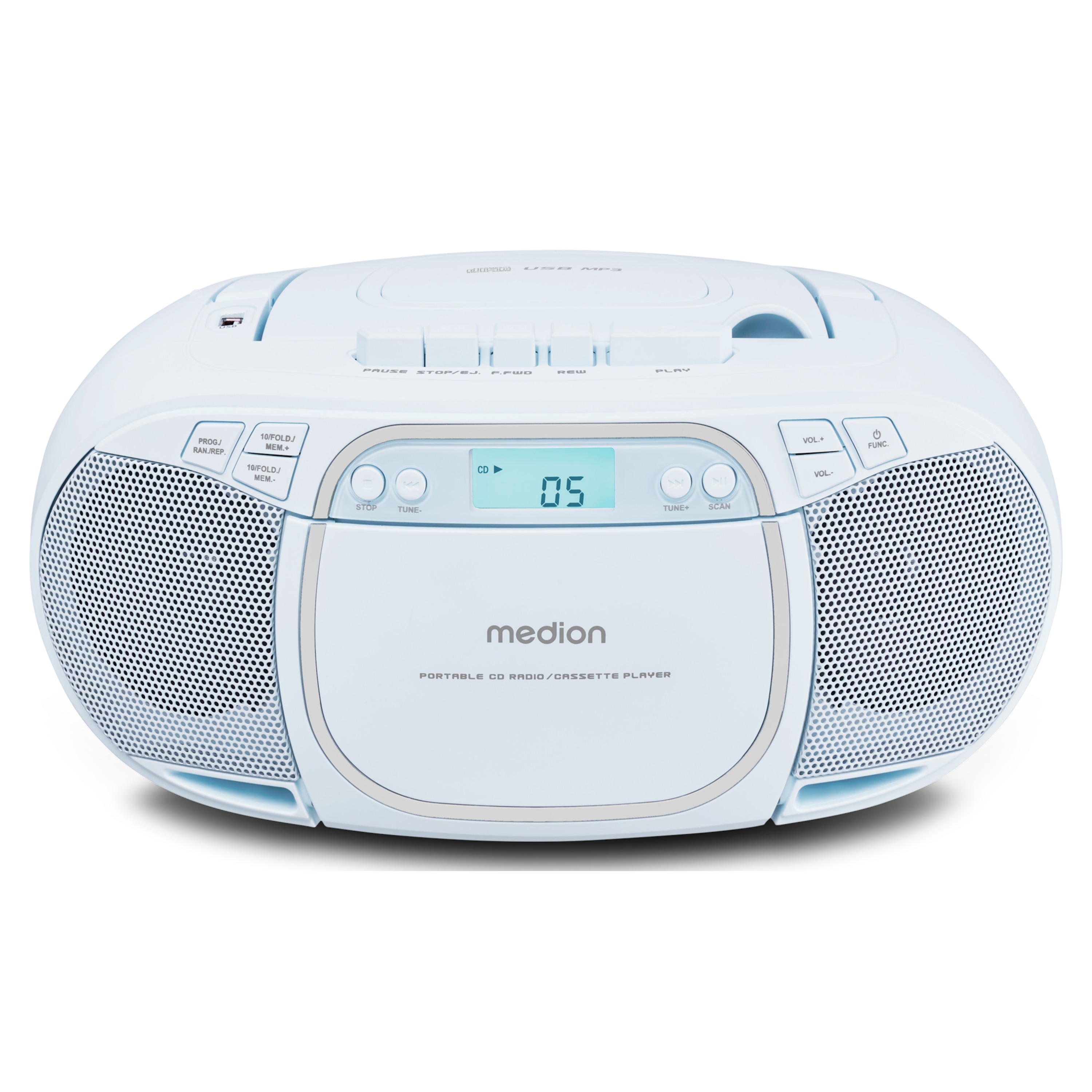 MEDION® LIFE® E66476 CD-/MP3-/Kassettenspieler blau | MEDION.DE