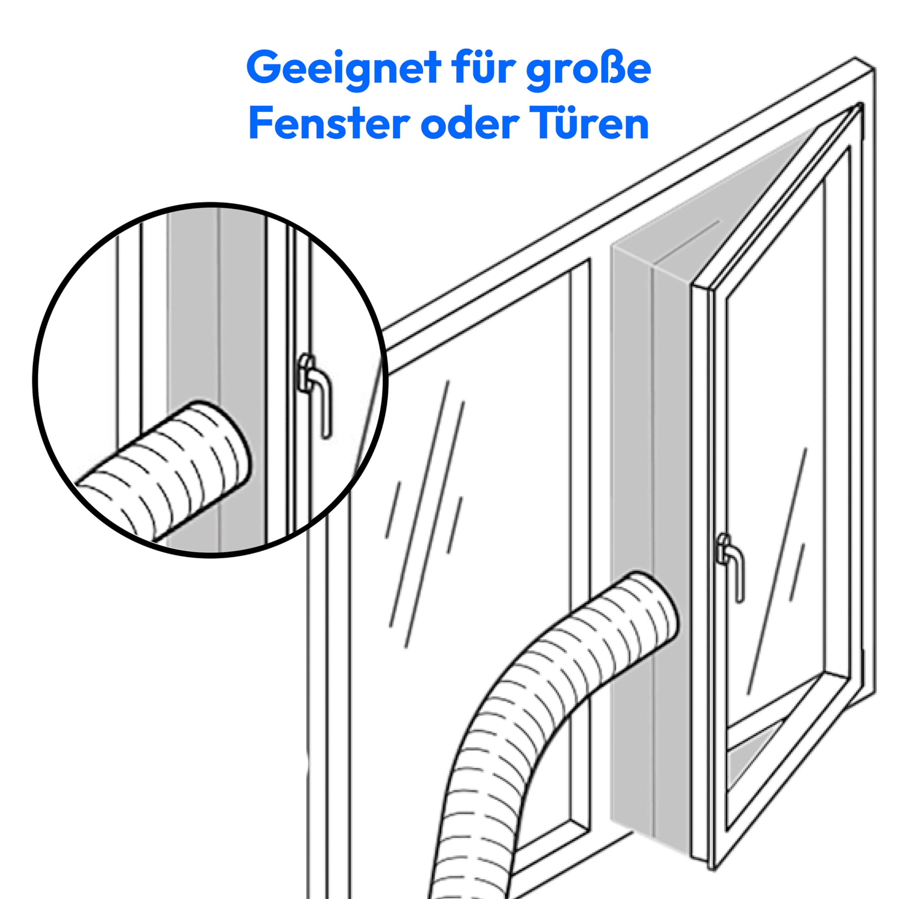 MEDION® Fensterabdichtung für Klimaanlagen (MD100008), bestehend aus: Fenster-Folie und Klettband, für mobile MEDION Klimaanlagen geeignet