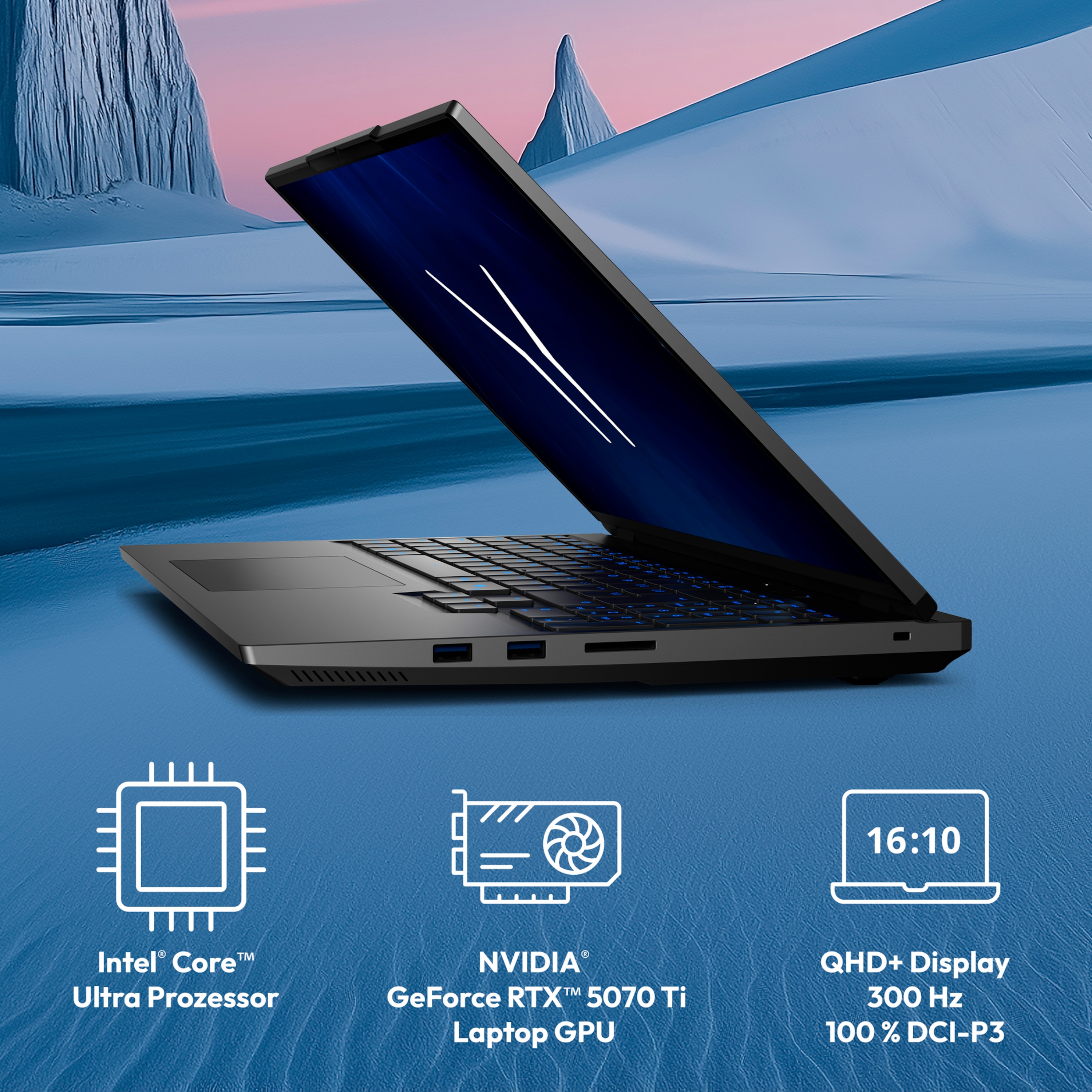 MEDION® ERAZER Beast 16 X10 Ultimate High-End Gaming Laptop, Intel® Core™ Ultra 9 Prozessor 290HX Plus, Windows 11 Home, 40,6 cm (16”) QHD+ Display mit 300Hz & 100 % DCI-P3, RTX 5070 Ti, 1 TB PCIe SSD, 32 GB RAM