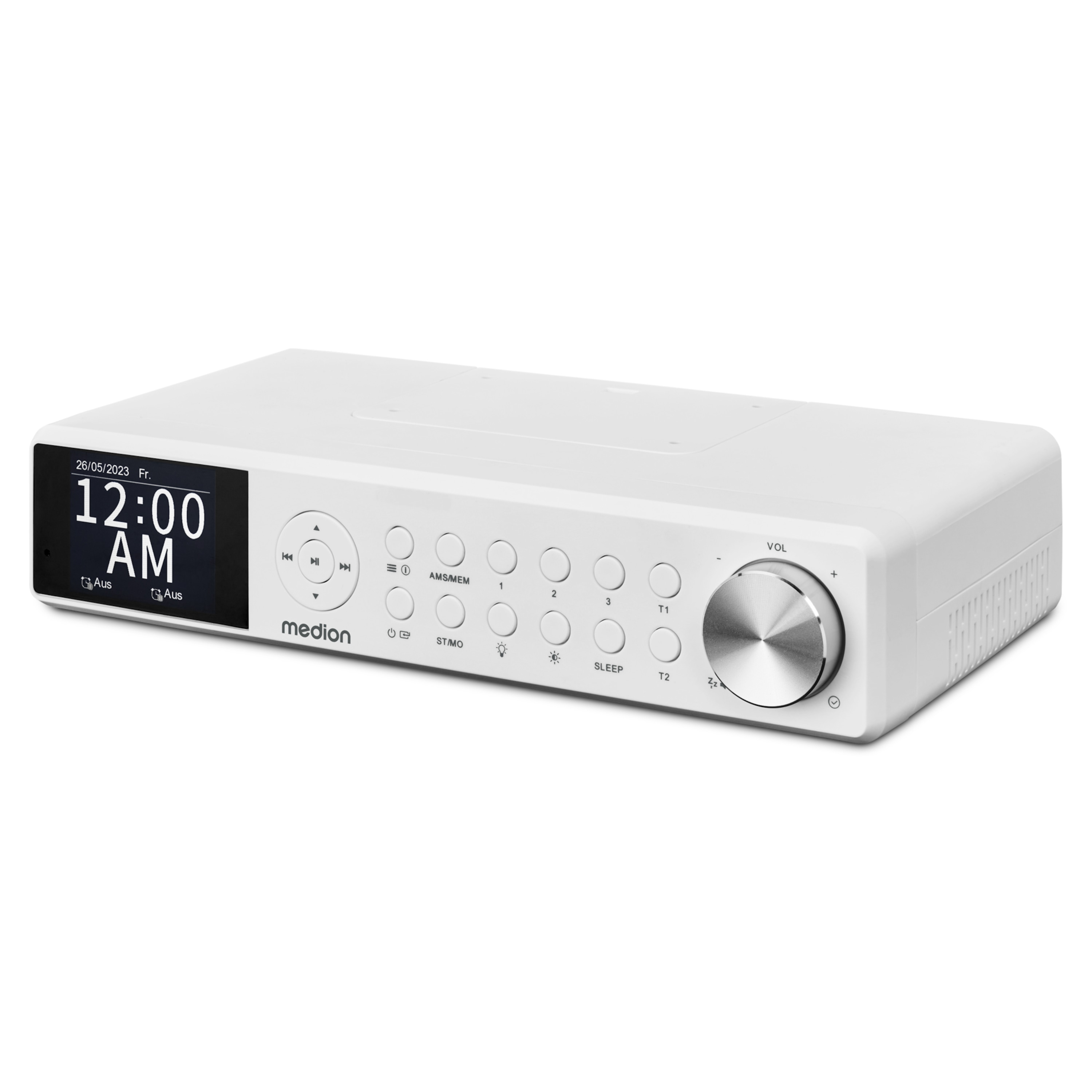 MEDION® LIFE® P66750 DAB+ Premium Küchenradio, 6,1 cm (2,4'') TFT-Farbdisplay, DAB+/PLL-UKW Radio, Bluetooth® 5.0, LED-Beleuchtung, 2 x 3 W RMS