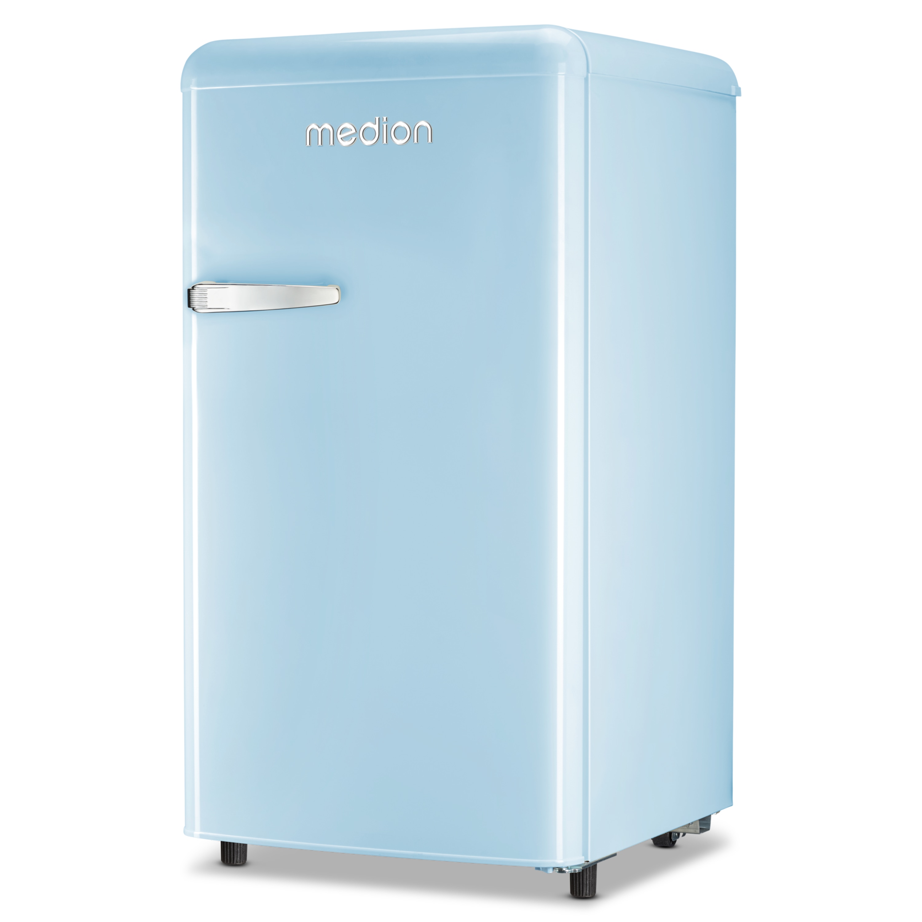 MEDION® LIFE® Retro-Kühlschrank MD 37800, 91 Liter Kühlraum, 38 dB, höhenverstellbare Füße, Energieverbrauch: 85 kWH/Jahr