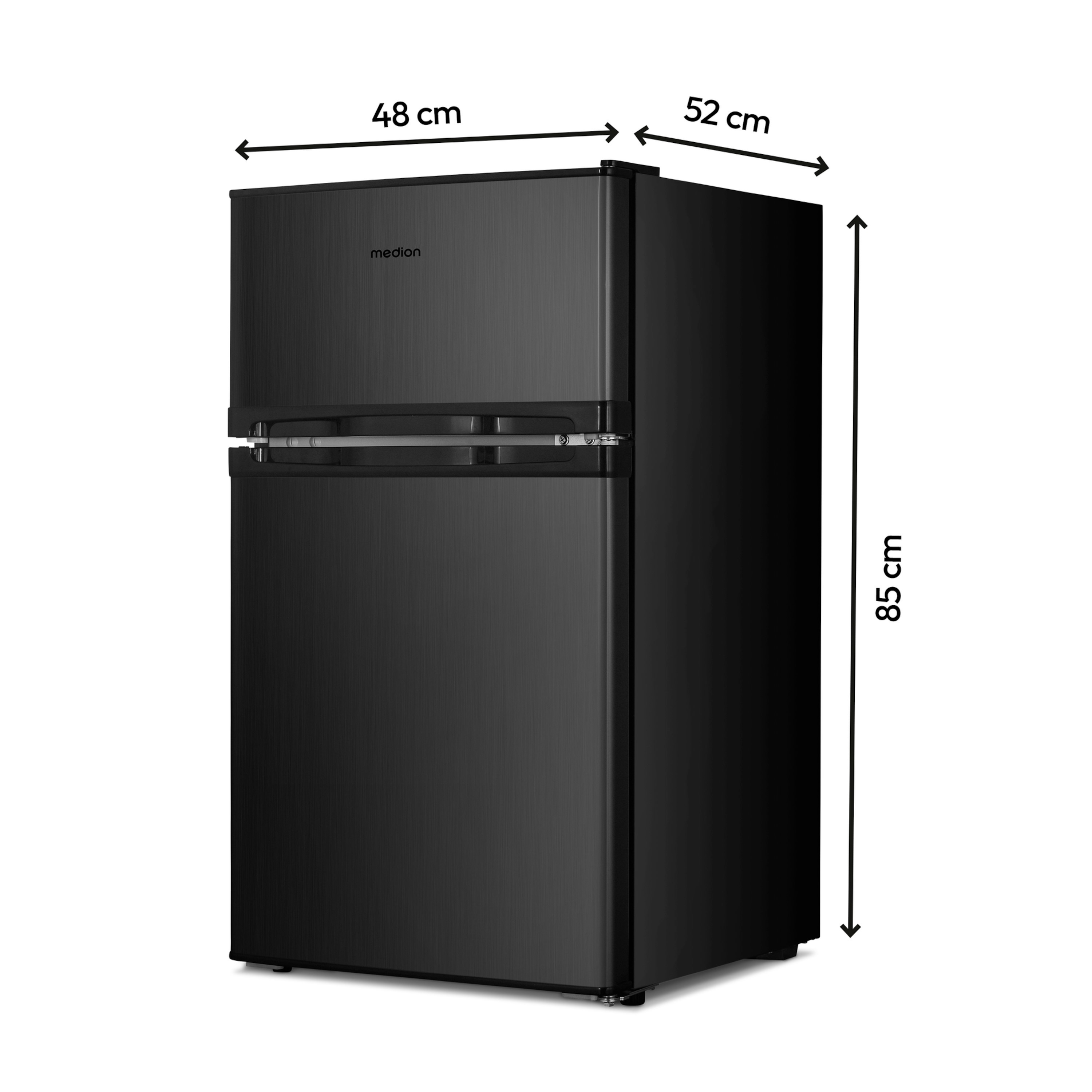MEDION® LIFE® Mini Kühlschrank mit Gefrierfach MD 37689, Gesamtnutzinhalt 85 L,  Gefrierkapazität  2,4kg/24h, manuelle  Temperaturkontrolle
