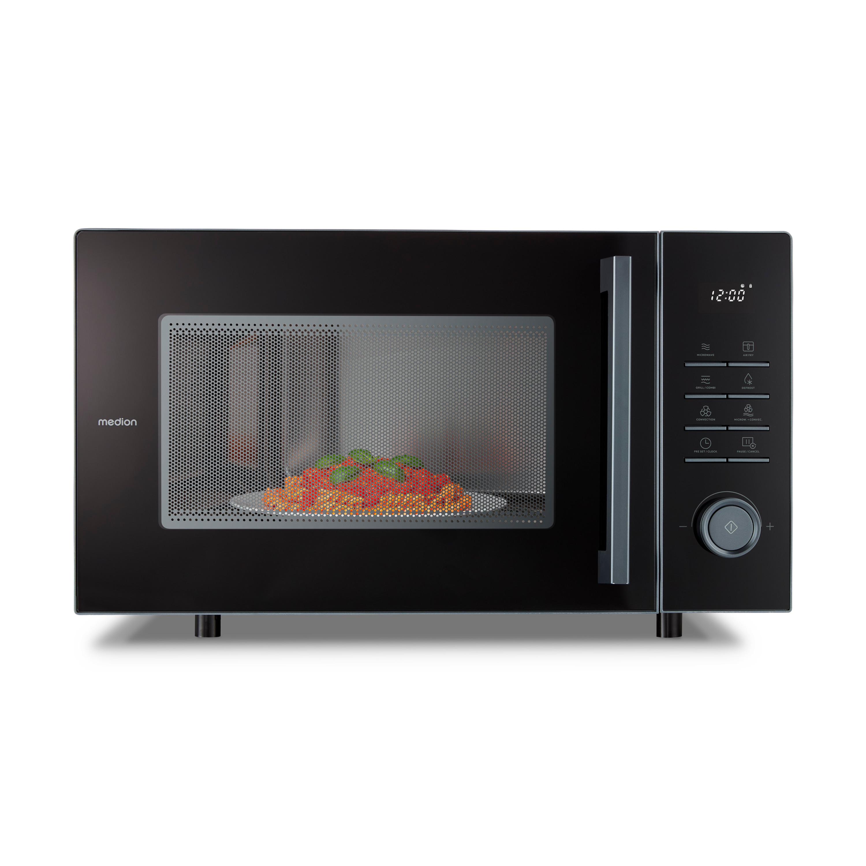 MEDION® LIFE® 3-in-1 Mikrowelle MD 12231, 900 W Leistung, Grill- und Heißluftfunktion, 25 L kompakt, 10 Leistungsstufen, Auftaufunktion, Timerfunktion