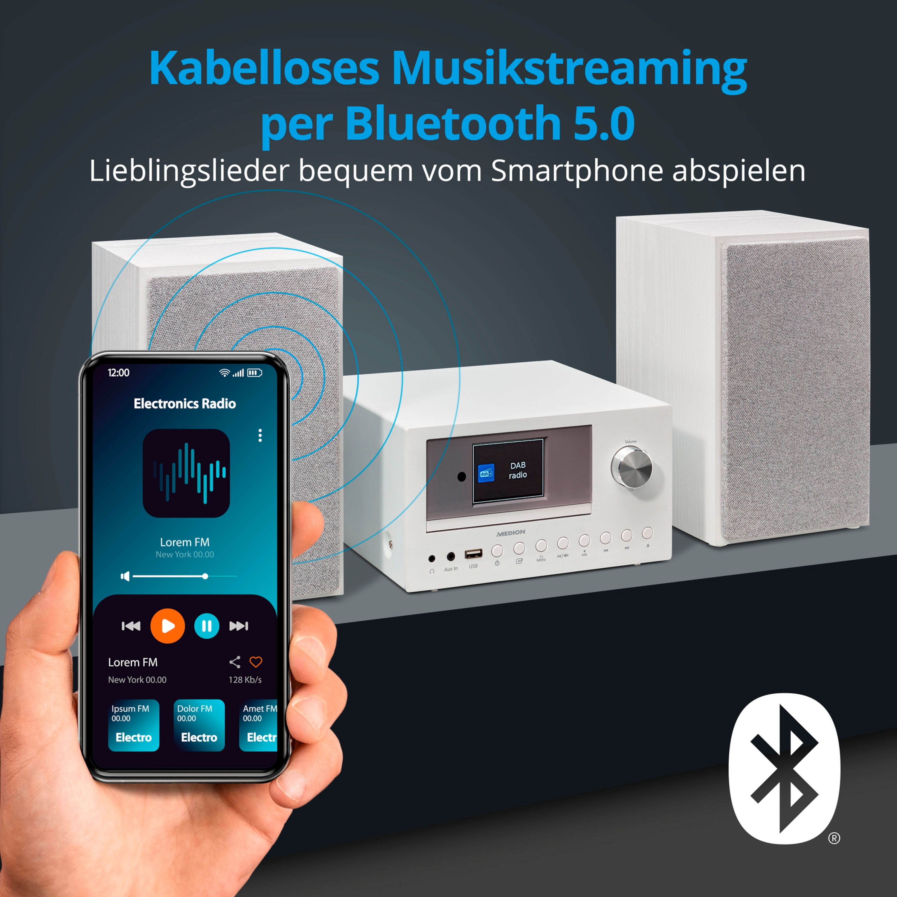 MEDION P85003 Micro Audio Systeem - Internet Radio, DAB+, CD Speler, Bluetooth En 2x15W RMS
