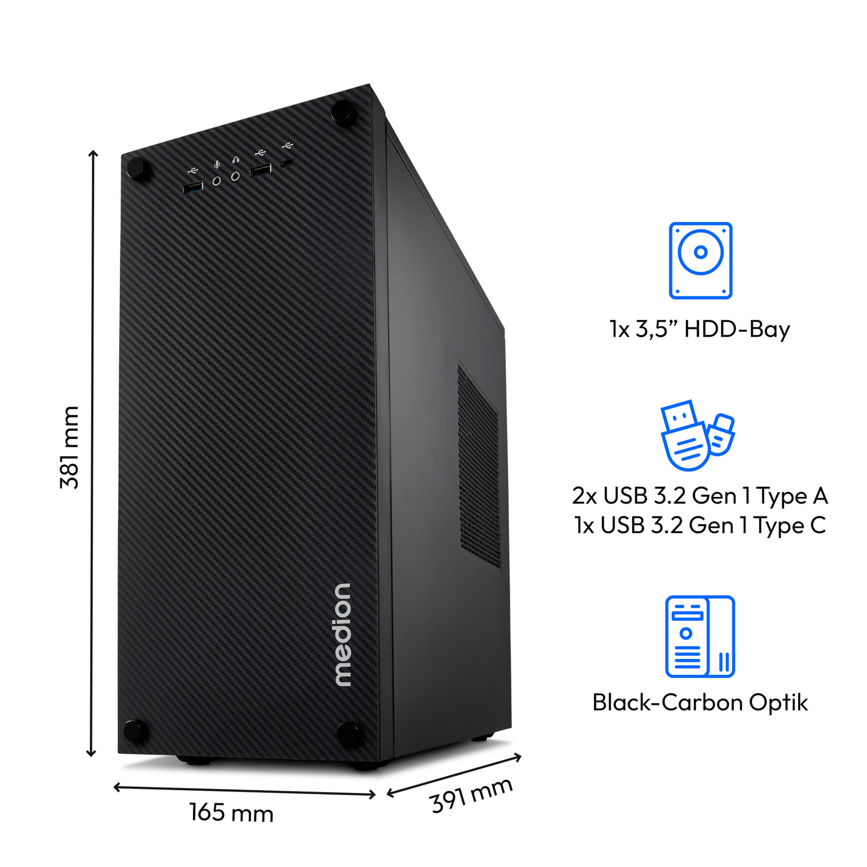 MEDION® MEDION P63030 Multimedia PC, Intel® Core™ i5-13400, Windows 11 Home, 1 TB SSD, 16 GB RAM