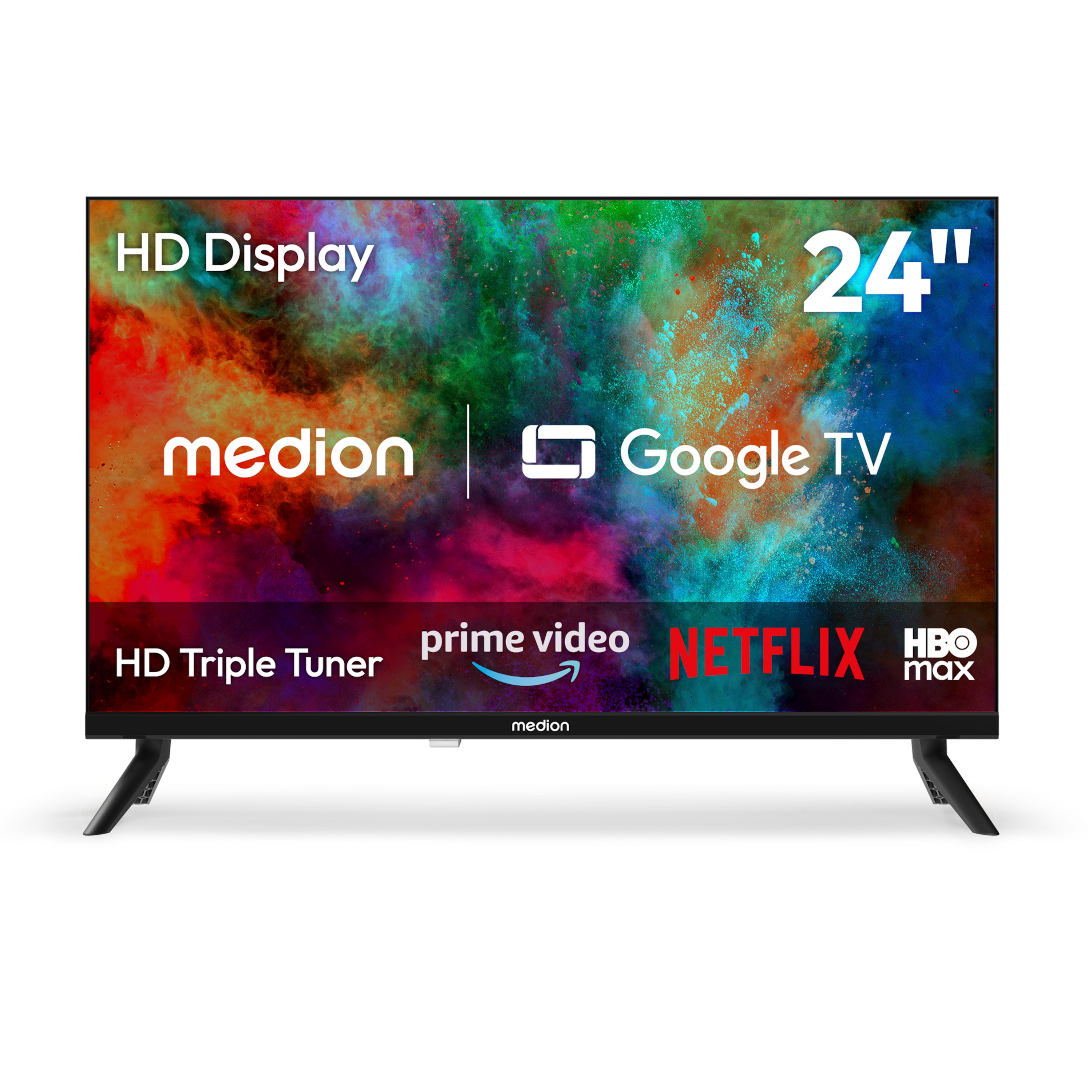 MEDION® LIFE MD 824103 Google TV™, 59,9 cm (24'') HD Display, PVR ready, HD Triple Tuner, Bluetooth®, App Store, Netflix, Disney+, Amazon Prime Video