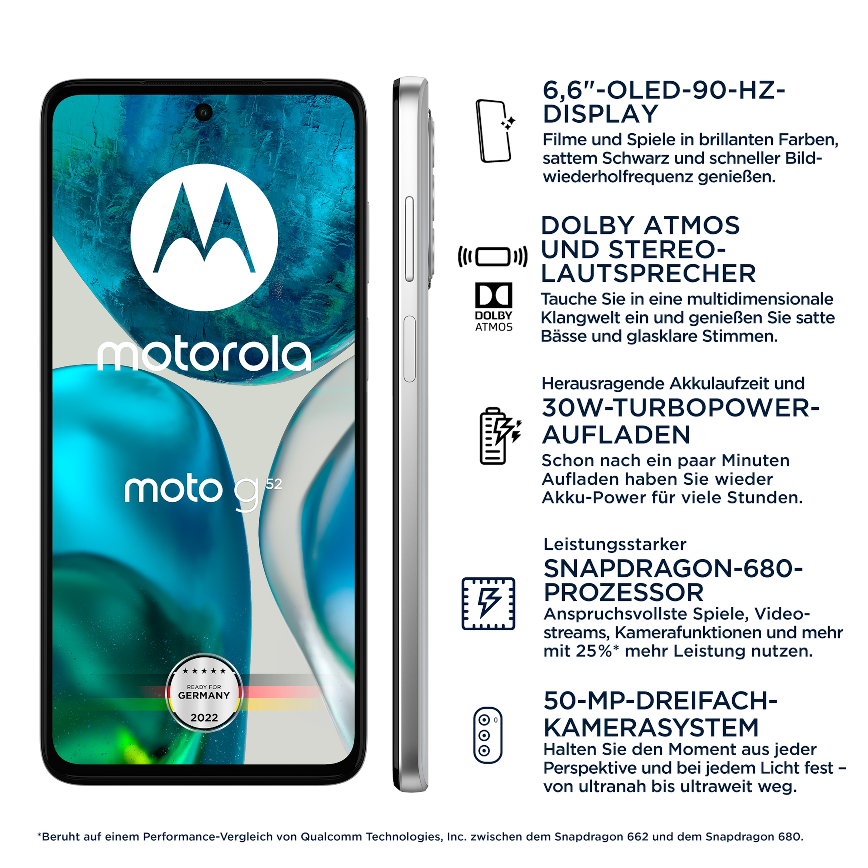 MOTOROLA Smartphone Moto G52, Pantalla FHD+ De 16,76 Cm (6,6"), Sistema ...