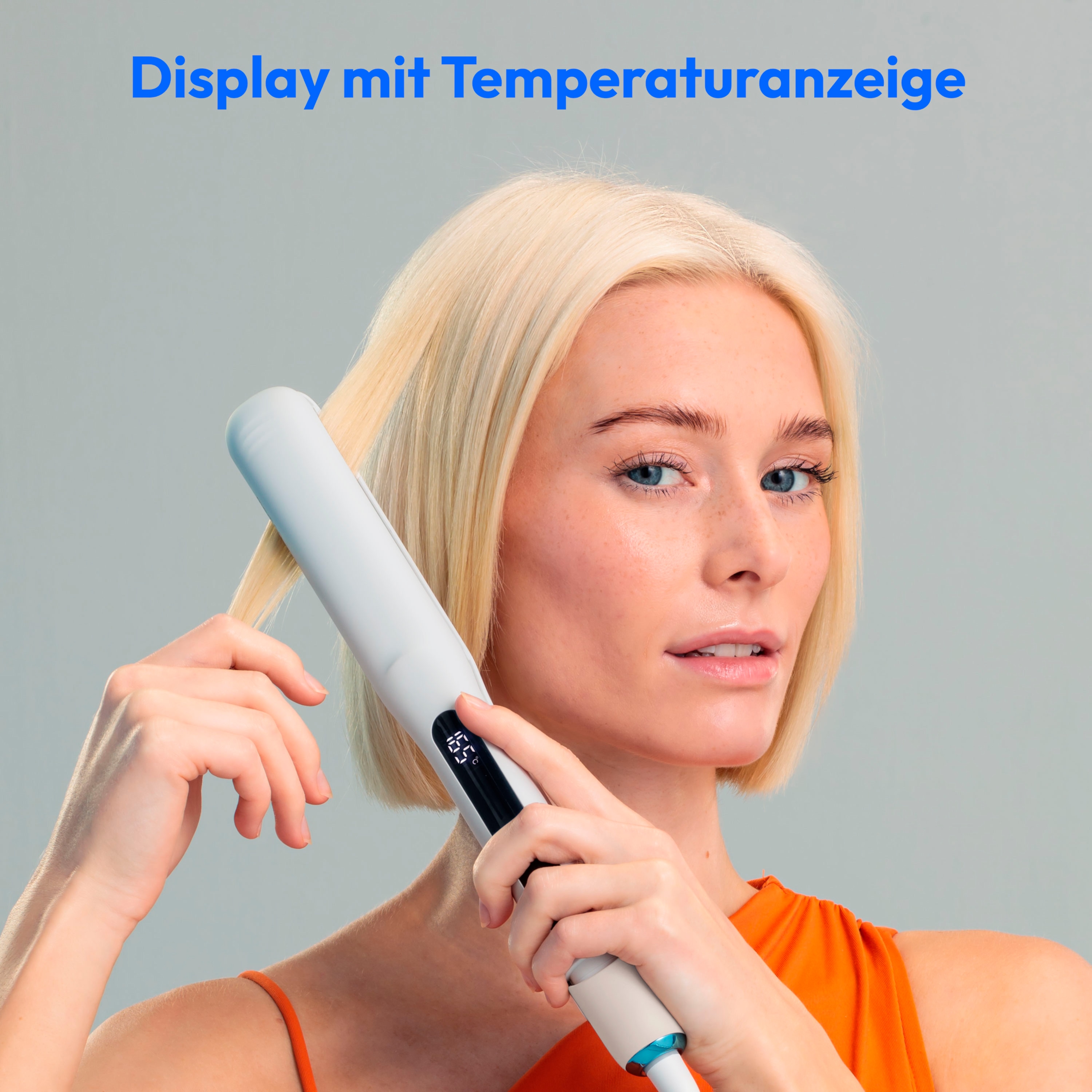 MEDION® LIFE HS1 Glätteisen, flexible Keramik-/Turmalin Heizplatten mit Temperatursensor, Display mit Temperaturanzeige, 5 regelbare Hitzestufen (165° - 210°)