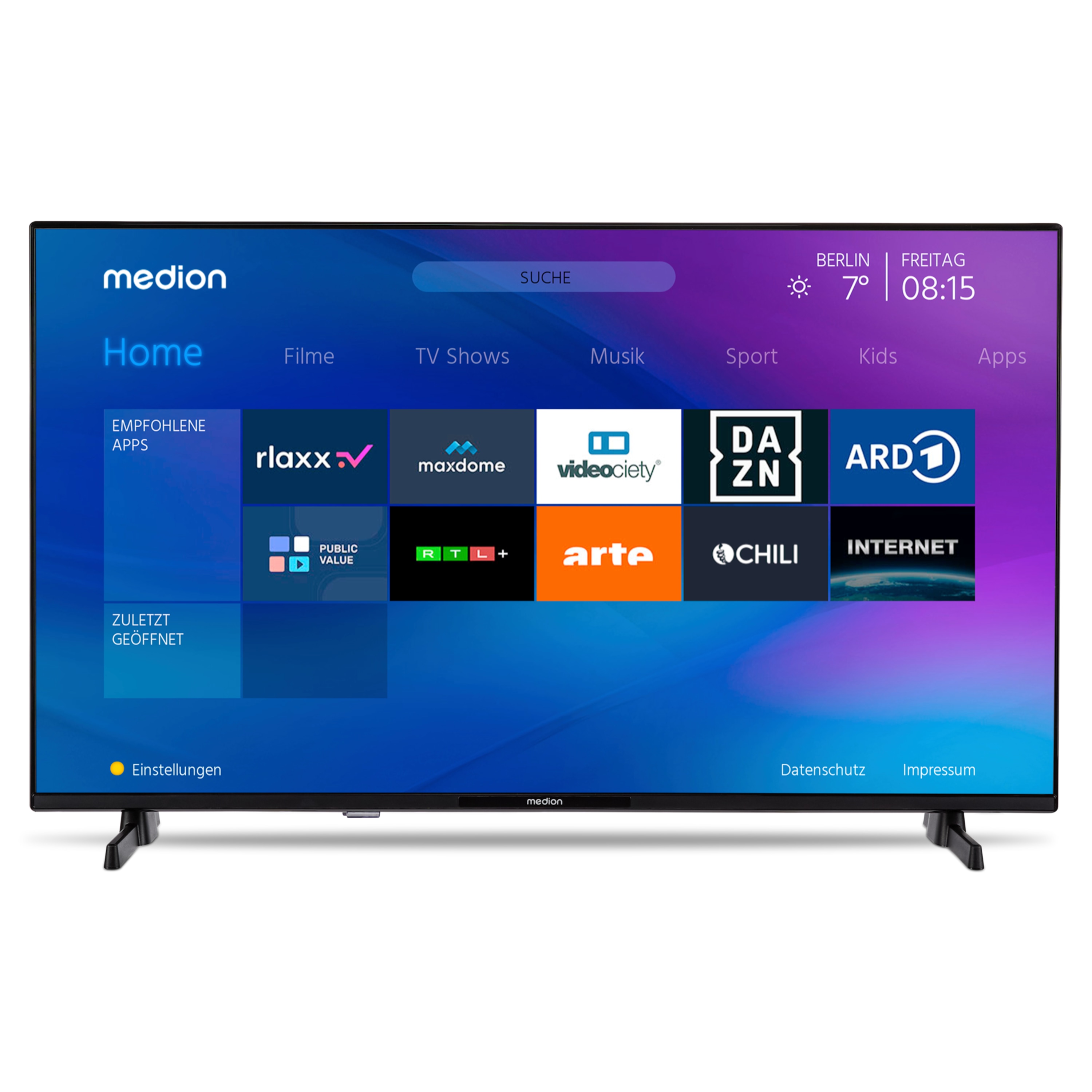 MEDION® LIFE® P14351 Smart-TV, 108 cm (43'') Full HD Display, HDR, PVR ready, Bluetooth®, Netflix, Amazon Prime Video & Disney+ App