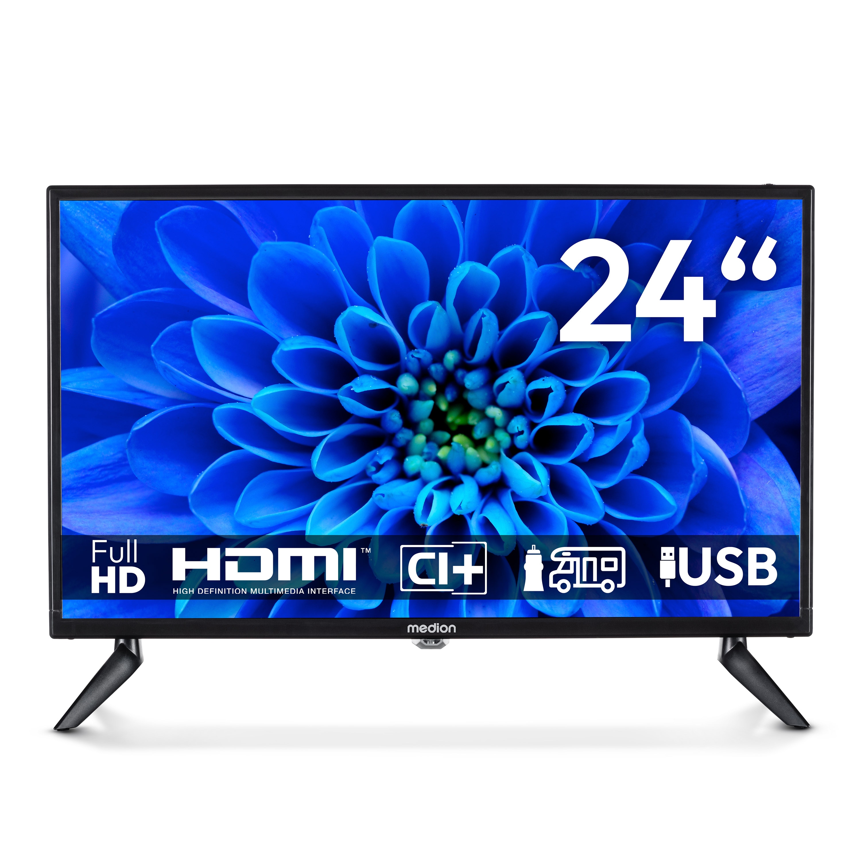 MEDION® LIFE MD 824000 TV, 59,9 cm (24''), Full HD, HD Triple Tuner, integrierter Mediaplayer, CI+ Schnittstelle