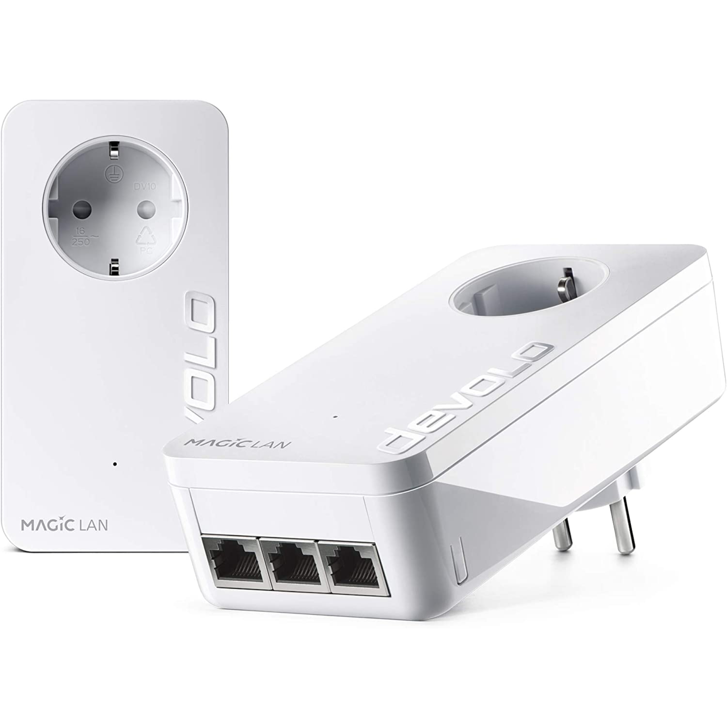 DEVOLO Magic 2 LAN Starter Kit MD 88441, 2400 Mbit/s, 3 Gigabit LAN-Ports, bis zu 500 Metern, Steckdose mit Kindersicherung