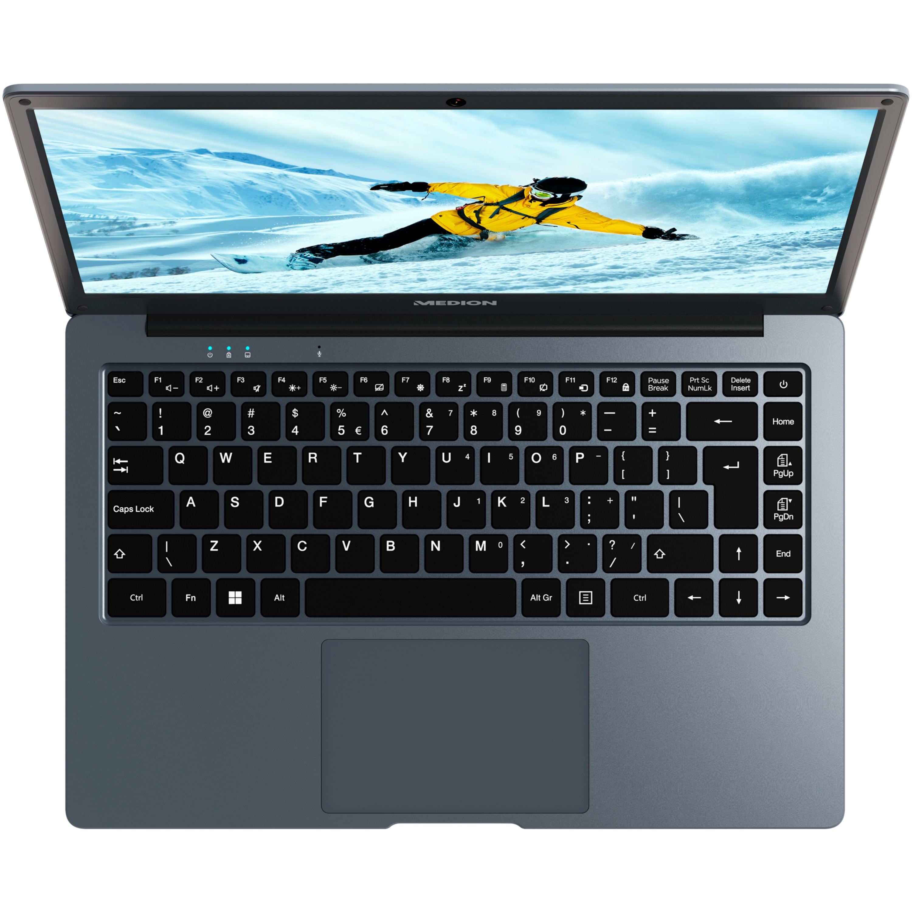 MEDION® E14223 Laptop, Intel® Celeron® N4120, Windows 11 Home (S Modus), 35,5 cm (14'') FHD Display, 128 GB Flash-Speicher, 4 GB RAM