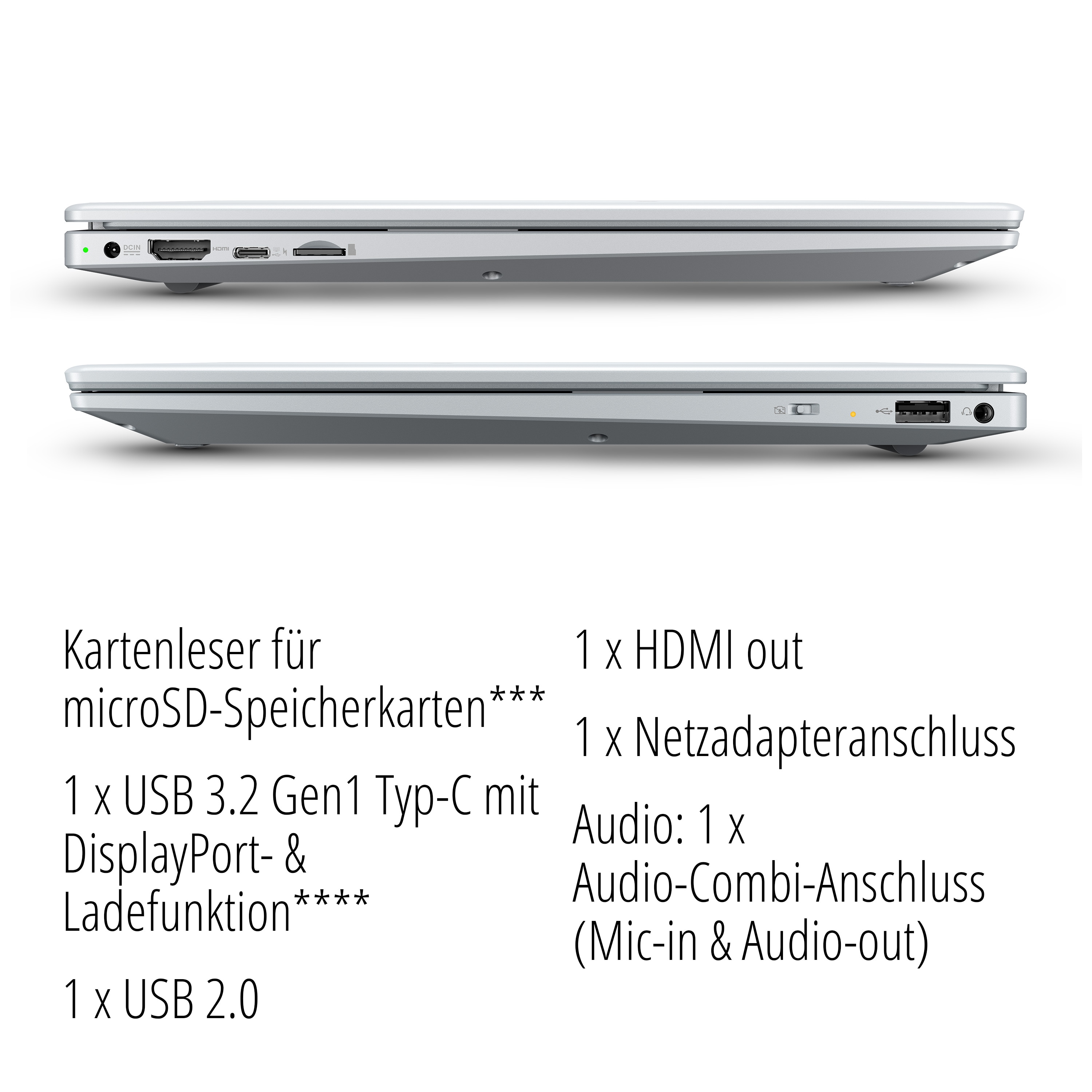 MEDION® AKOYA E14308, AMD 3020e, Windows 11 Home (S Modus), 35,5 cm (14'') FHD Display, 128 GB SSD, 4 GB RAM, Notebook