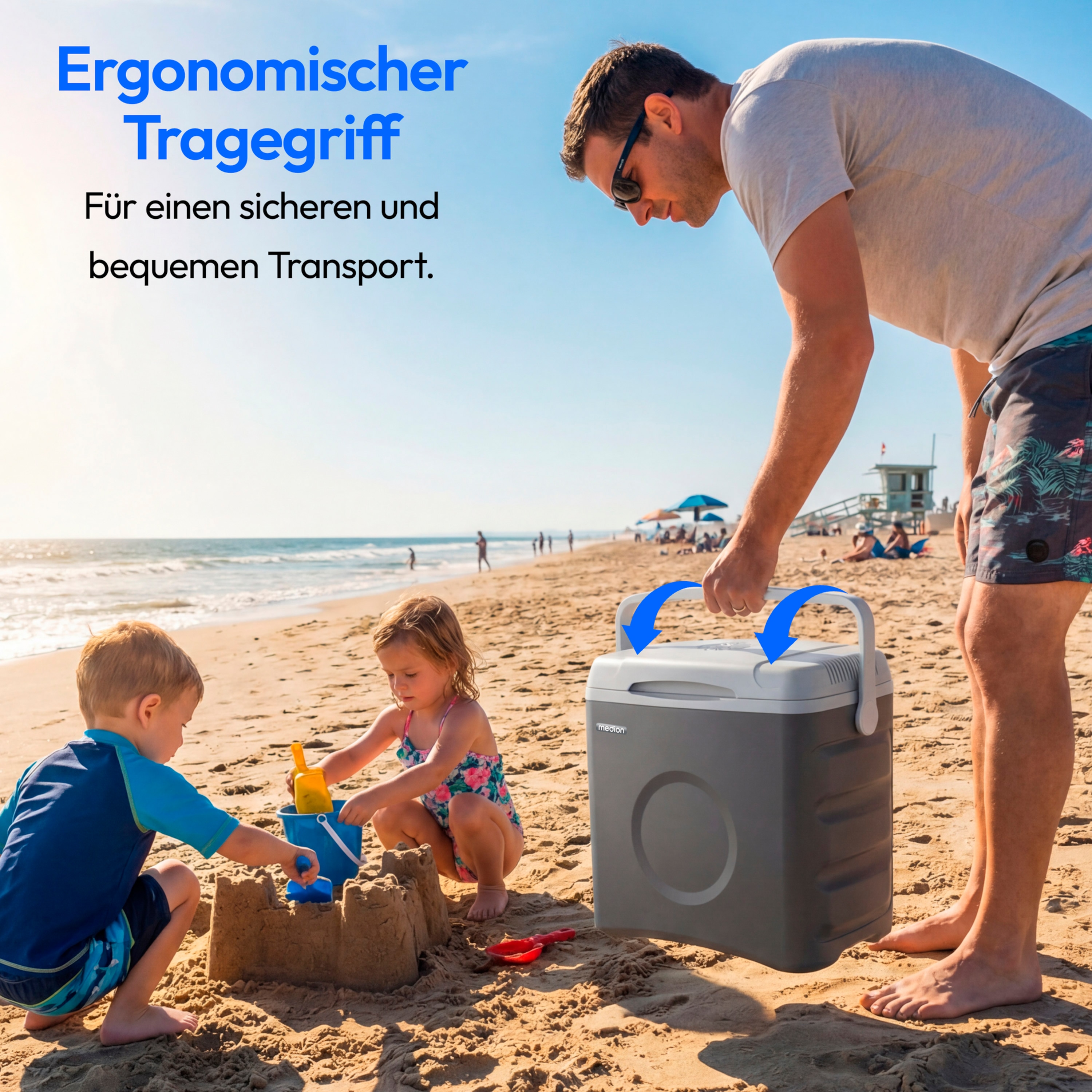 MEDION® MEDION LIFE Thermoelektrische Kühlbox MD370030, 35 L, Kühlen bis 20 °C unter Umgebung, Warmhalten bis 55 °C, 12 V / 230 V / USB 5 V, ECO Modus