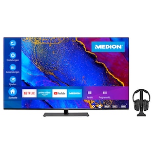 MEDION® LIFE® X15026 (MD 31946) LCD Smart TV, pantalla Ultra HD de 125,7 cm (50'') +Auriculares inalambricos  LIFE®E62003 (MD43058) - pack oferta