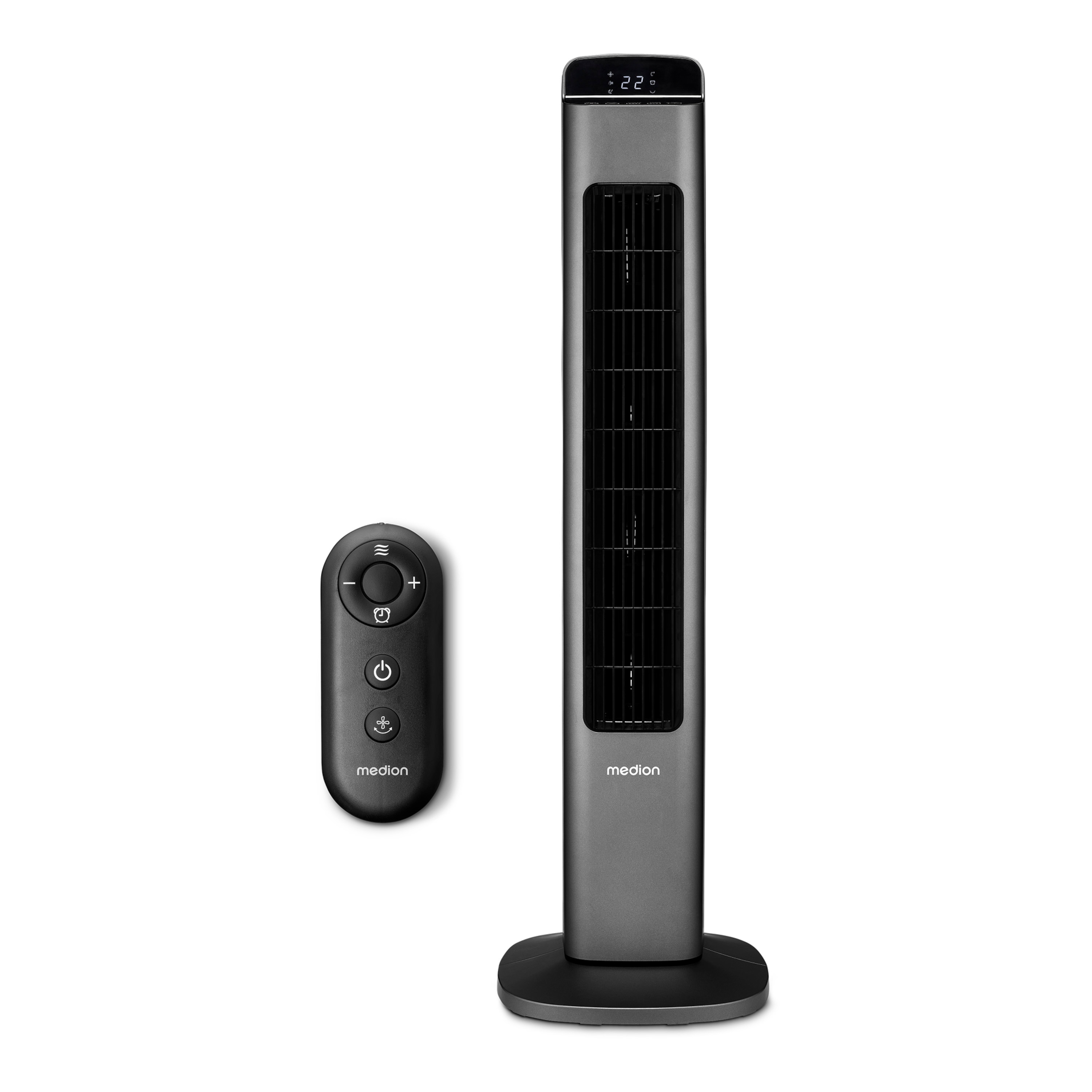 MEDION® LIFE P15 TF Turmventilator (MD10809), 5 Geschwindigkeitsstufen, 45 Watt Leistung, Touch-Bedienfeld, LED Display, inkl. Fernbedienung