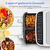 MEDION® LIFE® P20 XXL Twin Doppelzonen-Heißluftfritteuse MD 11760, 100 Rezepte in der Life+ App, 2 separate Garzonen, 9 Automatikprogramme, 8,7 L Gesamt-Nutzinhalt, 2.600 Watt, Temperatur einstellbar bis 200 °C