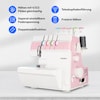 MEDION® LIFE® Overlock-Nähmaschine SO90 (MD19169), 90 Watt Motorleistung, LED Nählicht, Nähen mit 4 Fäden gleichzeitig, umfangreiches Zubehör